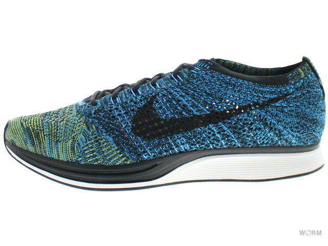 【US11.5】 NIKE FLYKNIT RACER “BLUE GLOW YELLOW STRIKE” 526628-405 【DS】