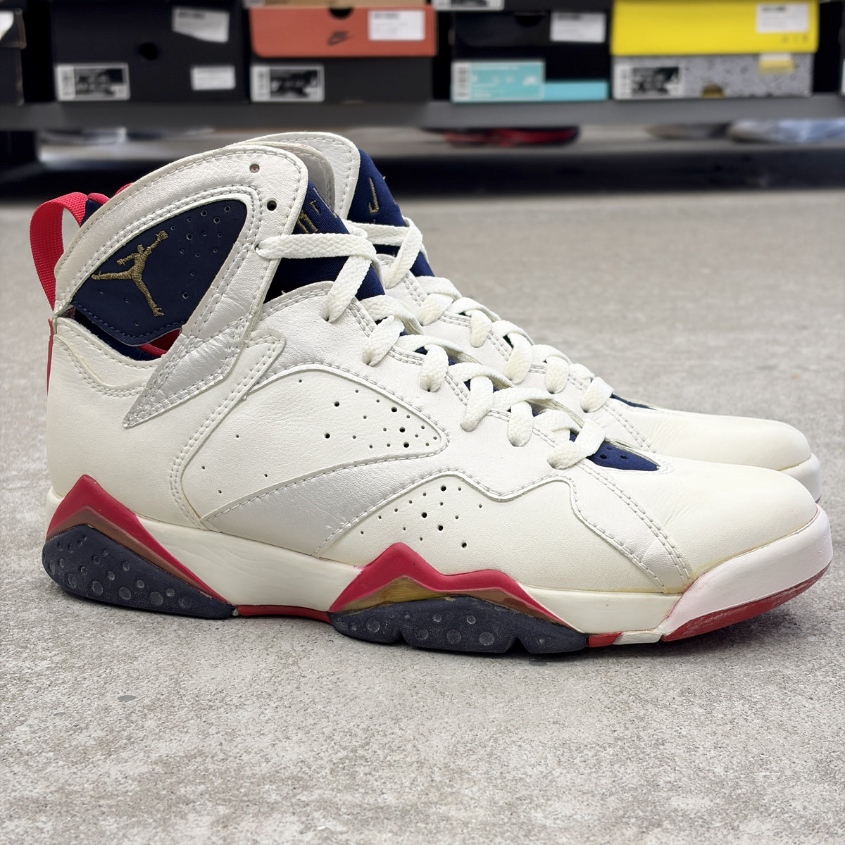【US8】 AIR JORDAN 7 OG 1992 BARCELONA OLYMPIC 130157-110 【DS】