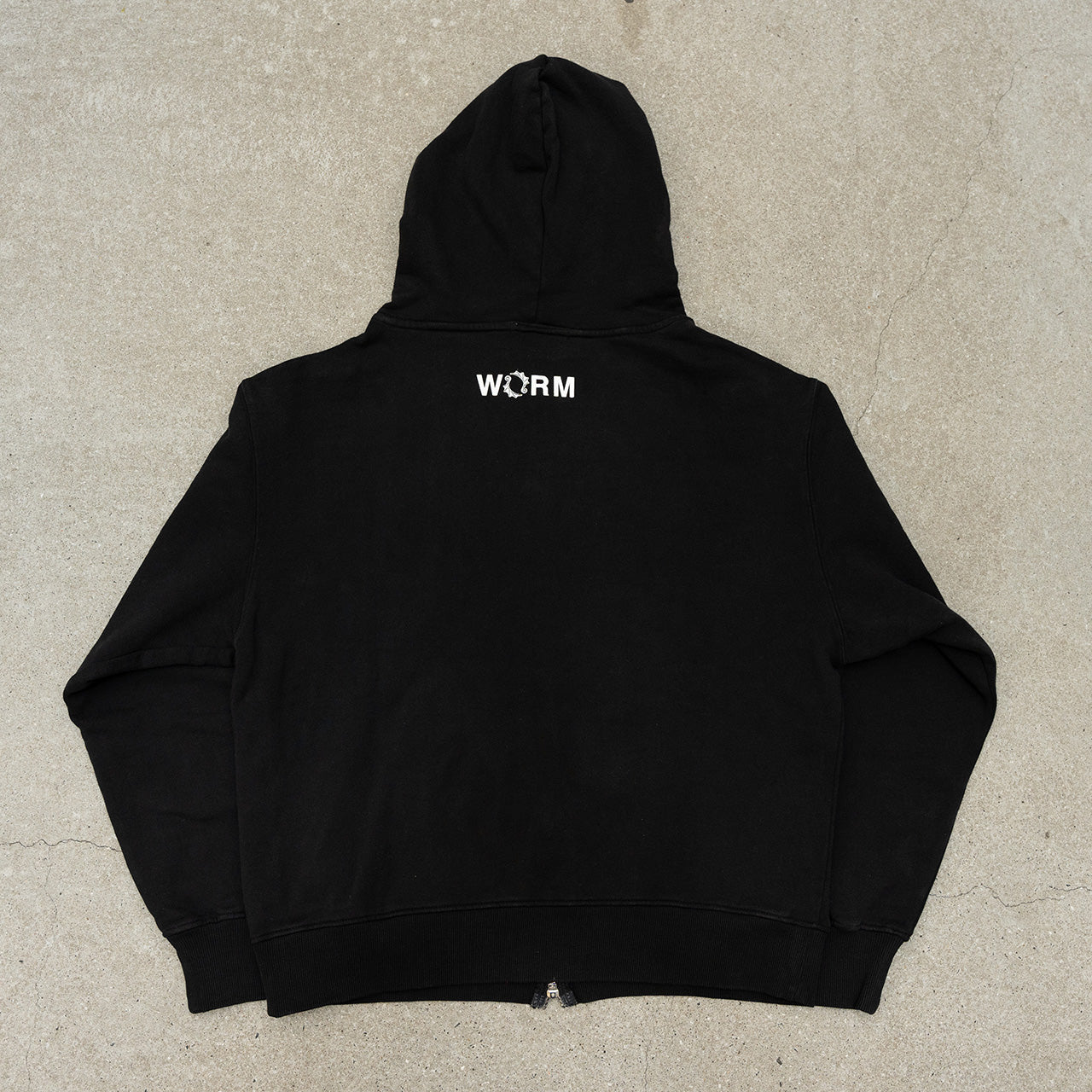 WORM LOGO Zip-Up Hoodie Black XXL