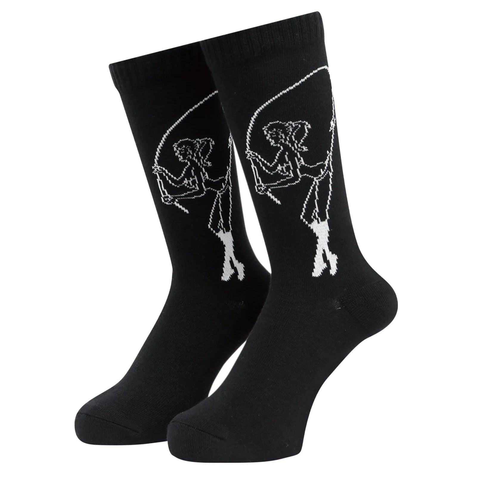 Whimsy FISHING GIRL SOCKS BLACK