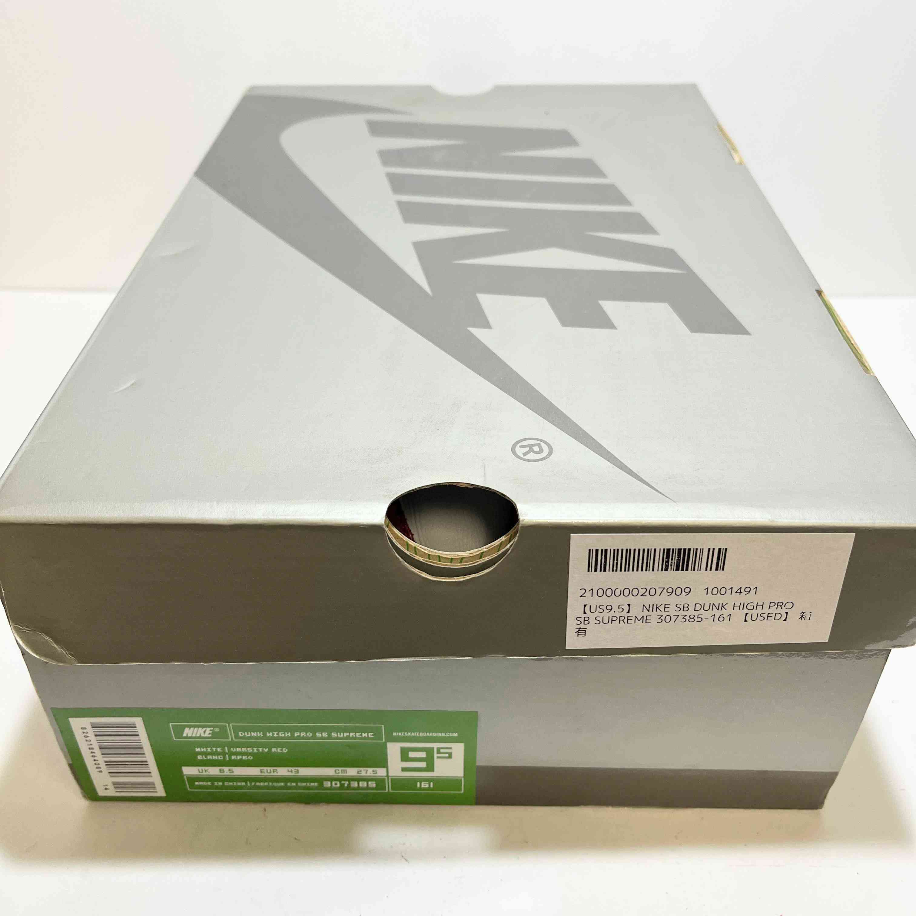 【US9.5】 NIKE SB DUNK HIGH PRO SB SUPREME 307385-161 【USED】