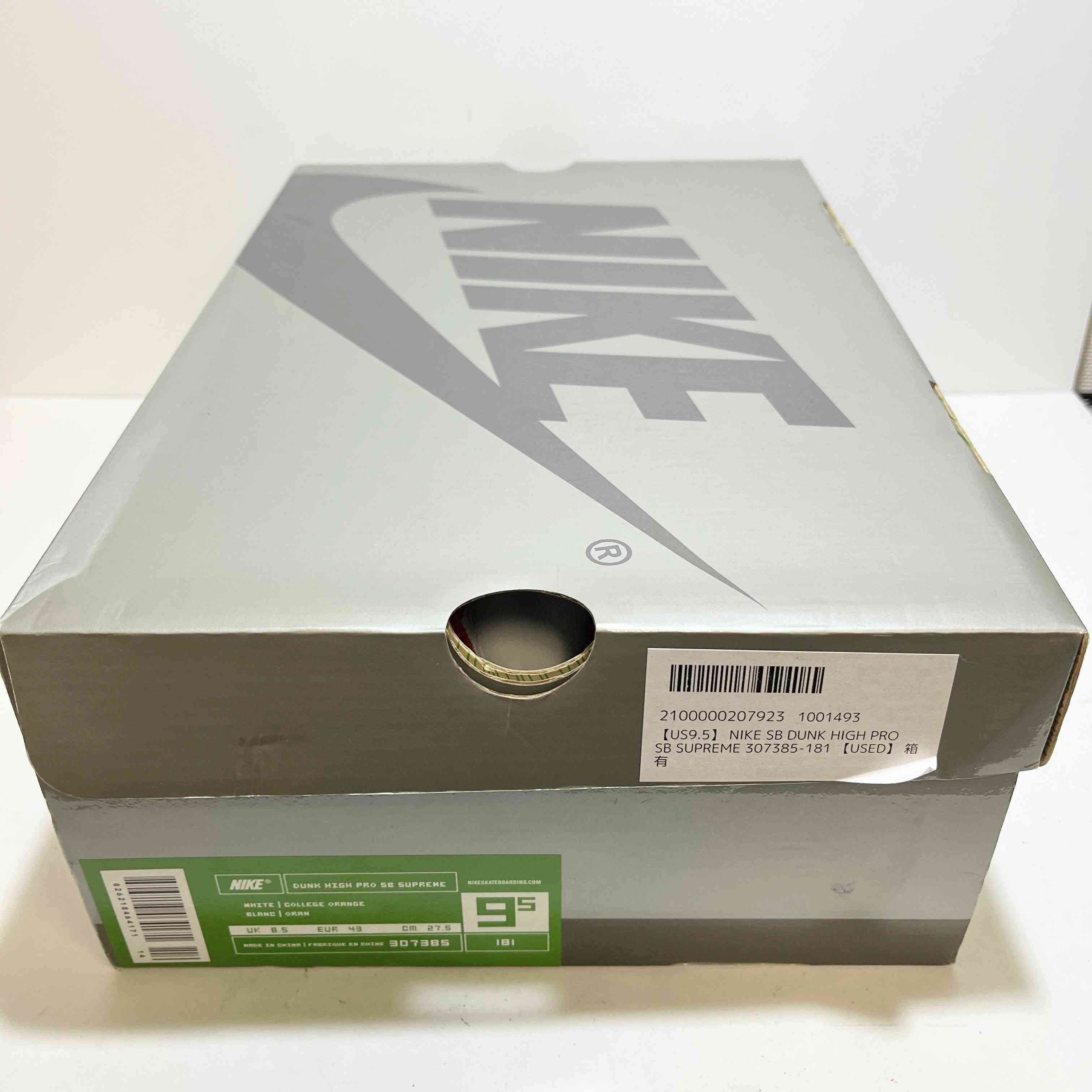 【US9.5】 NIKE SB DUNK HIGH PRO SB SUPREME 307385-181 【USED】