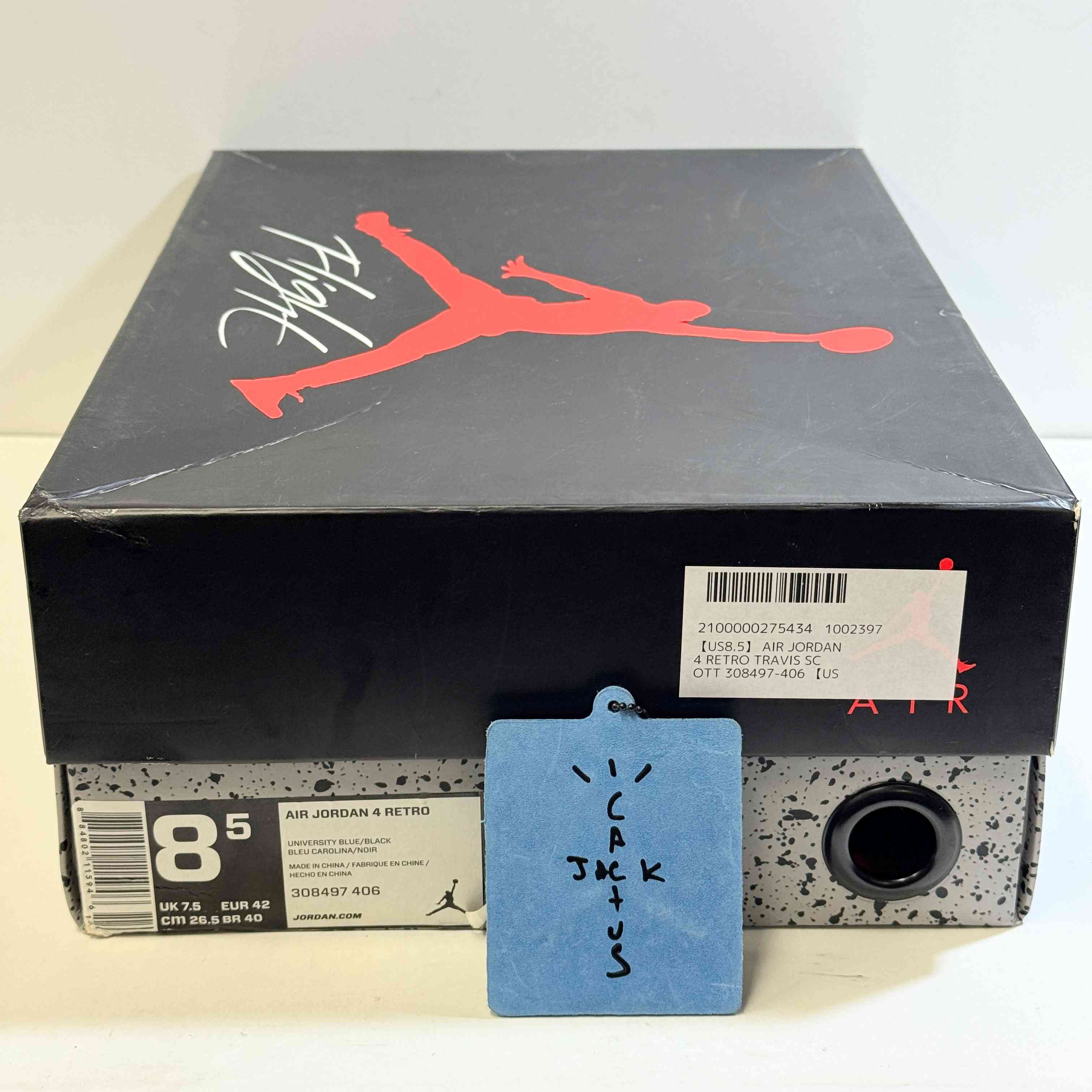 【US8.5】 AIR JORDAN 4 RETRO TRAVIS SCOTT 308497-406 【USED】
