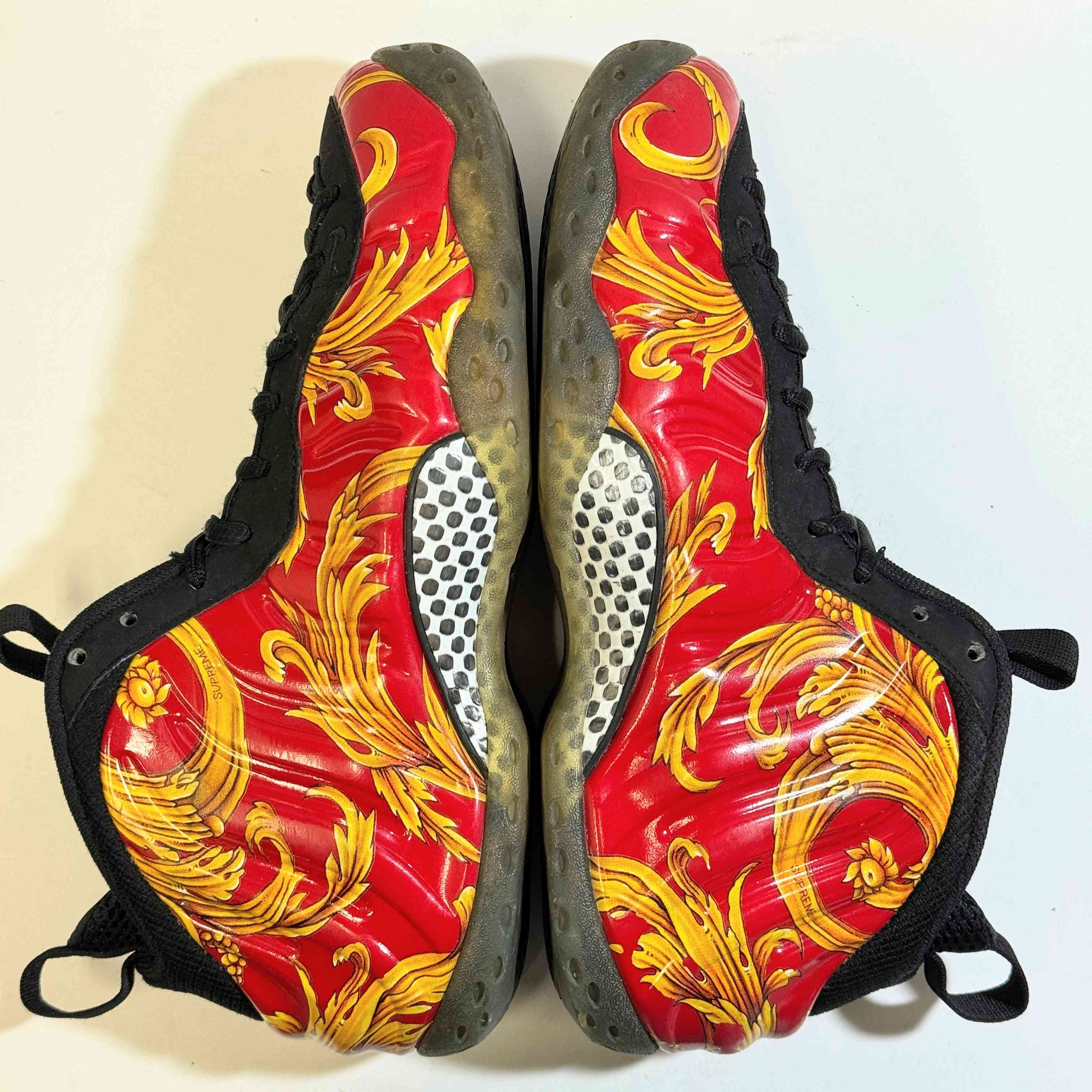 【US9.5】 NIKE AIR FOAMPOSITE 1 SUPREME SP SUPREME 652792-600 【USED】 箱無