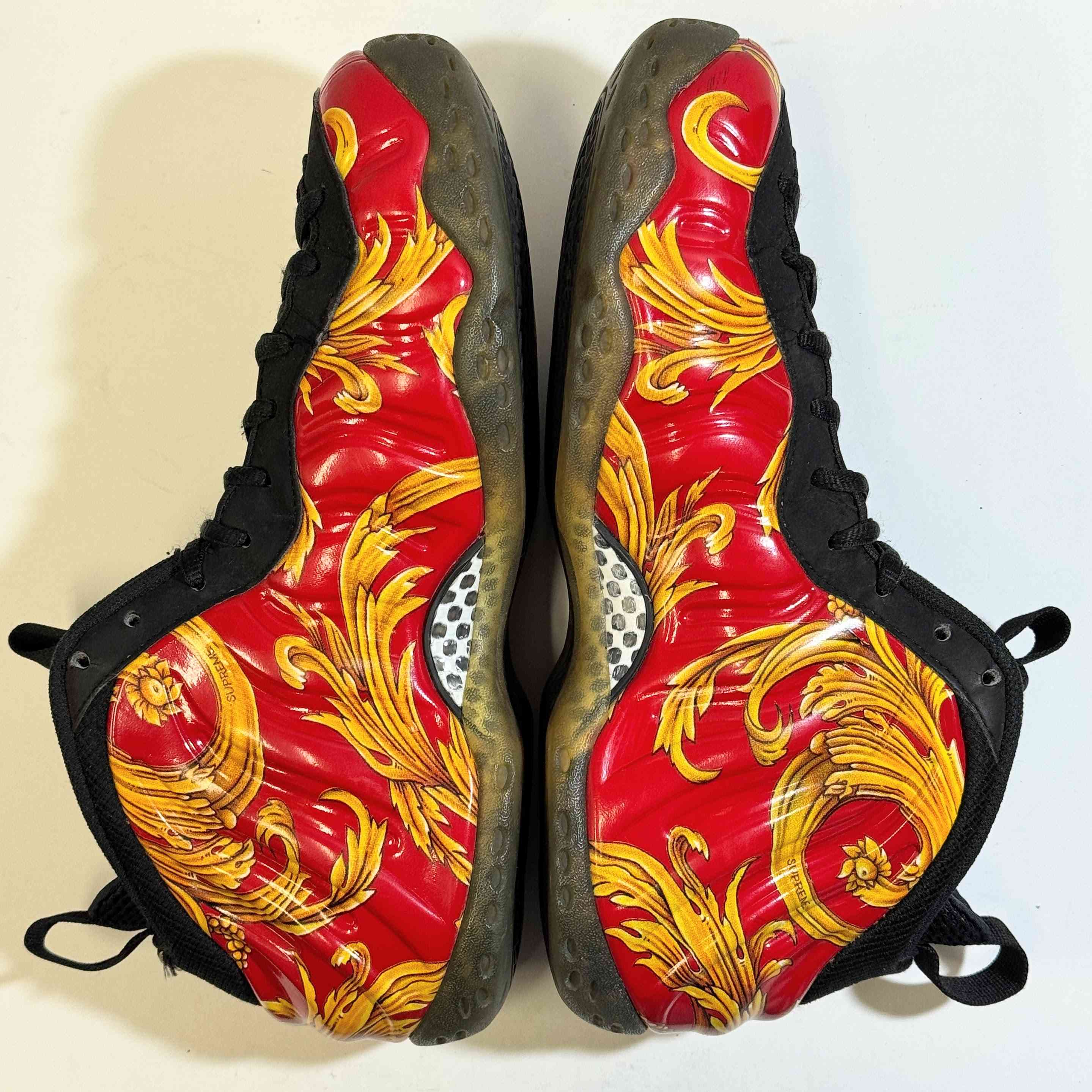 【US9.5】 NIKE AIR FOAMPOSITE 1 SUPREME SP SUPREME 652792-600 【USED】 箱無
