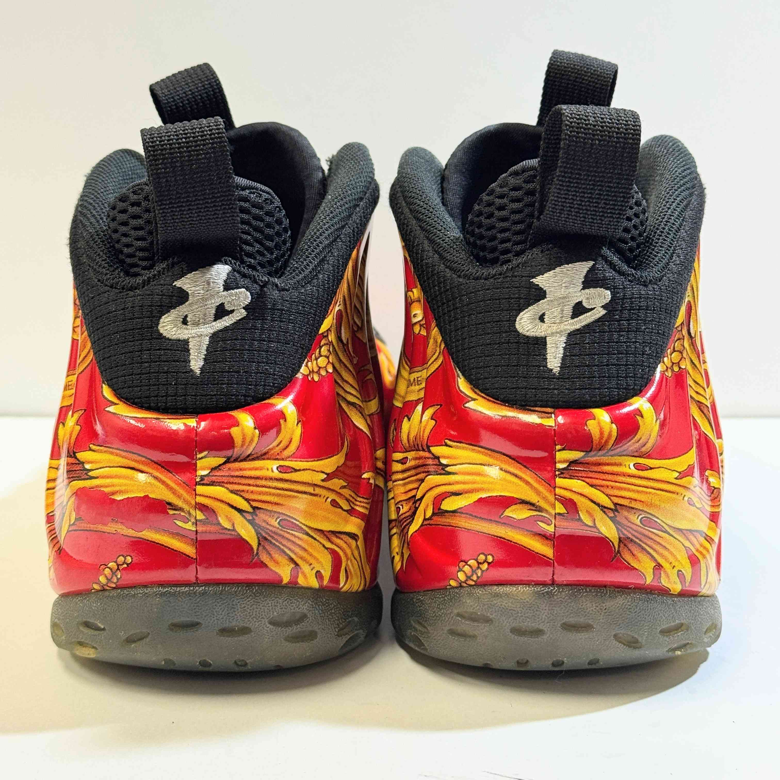 【US9.5】 NIKE AIR FOAMPOSITE 1 SUPREME SP SUPREME 652792-600 【USED】 箱無