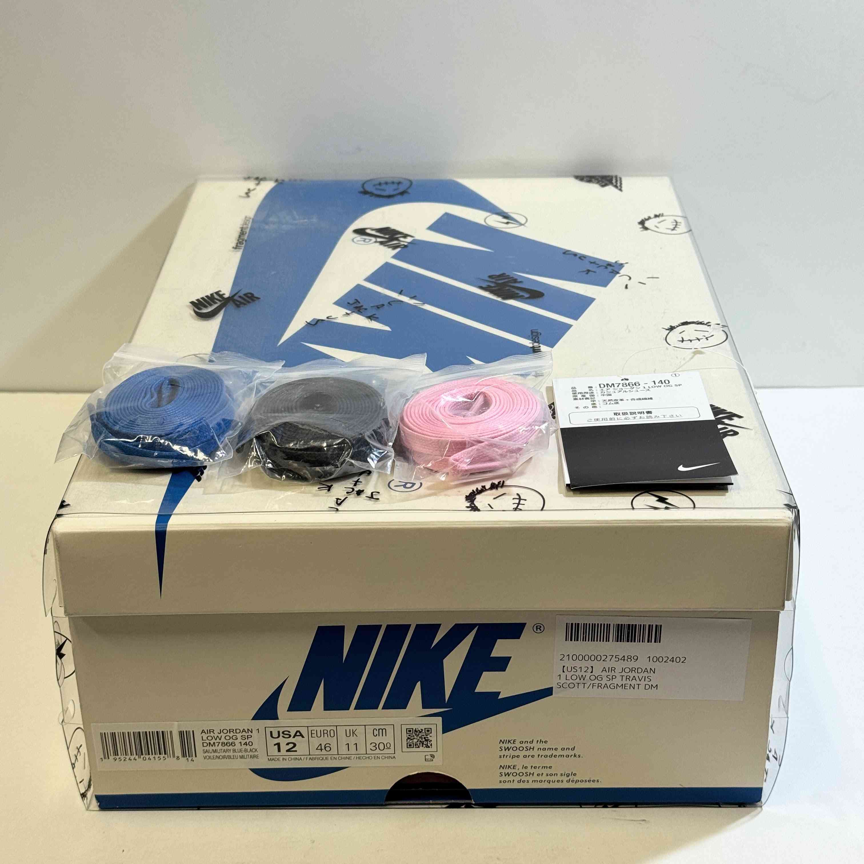 【US12】 AIR JORDAN 1 LOW OG SP TRAVIS SCOTT/FRAGMENT DM7866-140 【USED】