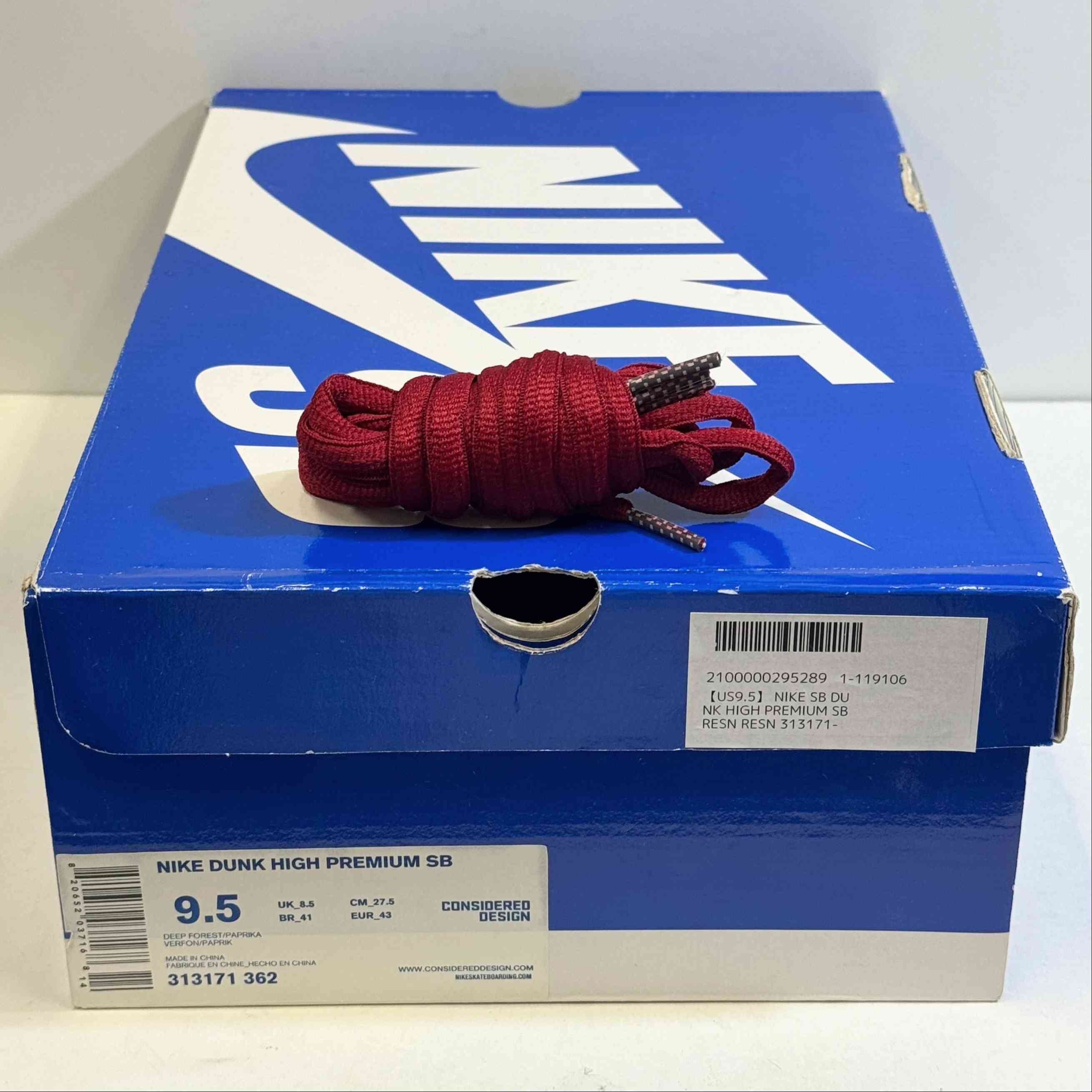 【US9.5】 NIKE SB DUNK HIGH PREMIUM SB RESN RESN 313171-362 【USED】