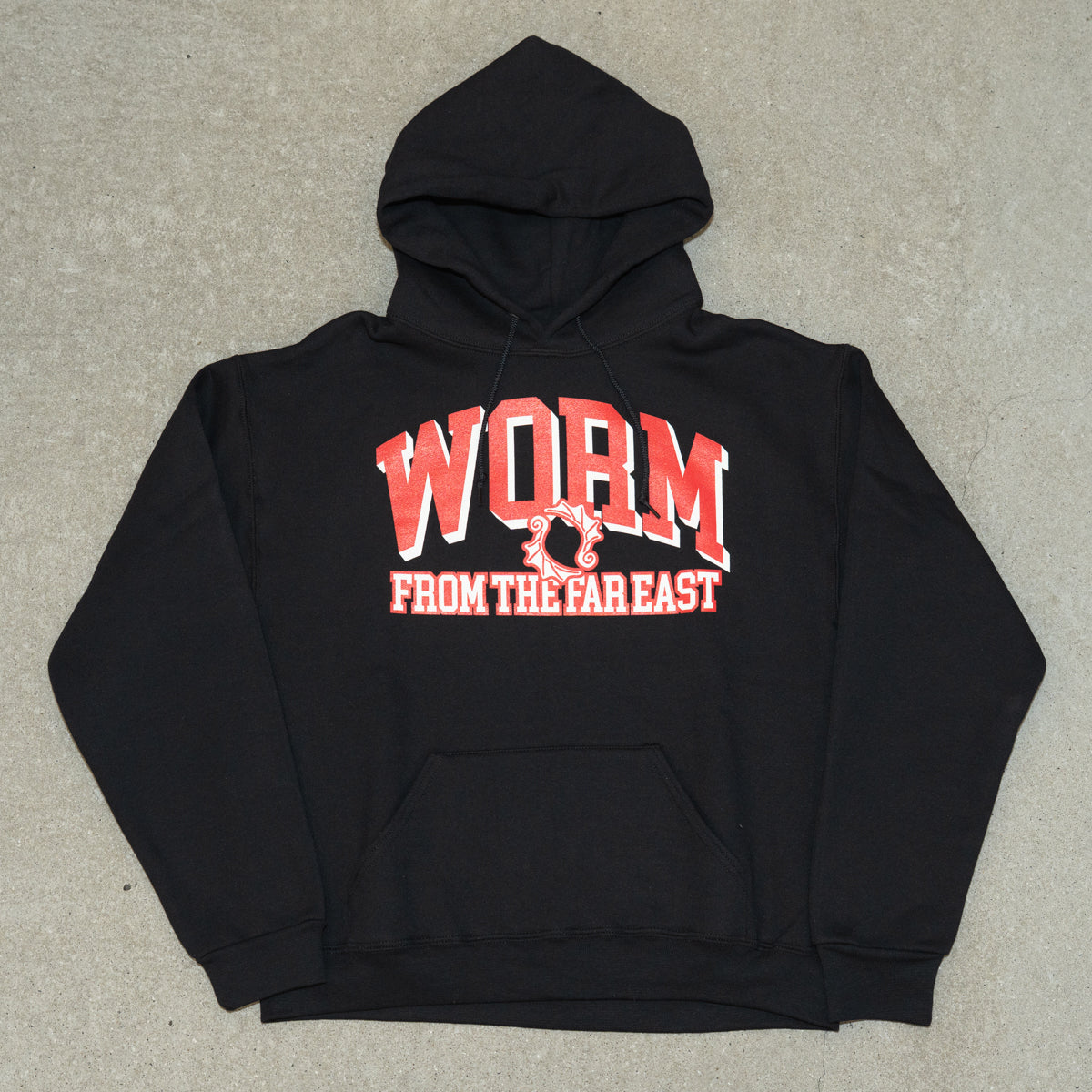 WORM COLLEGE LOGO HOODIE (BLACK)