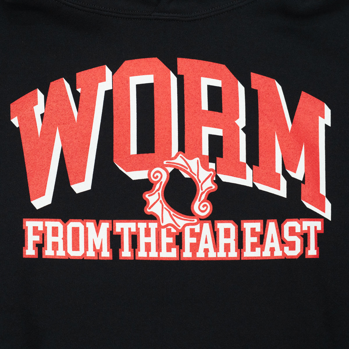 WORM COLLEGE LOGO HOODIE (BLACK)