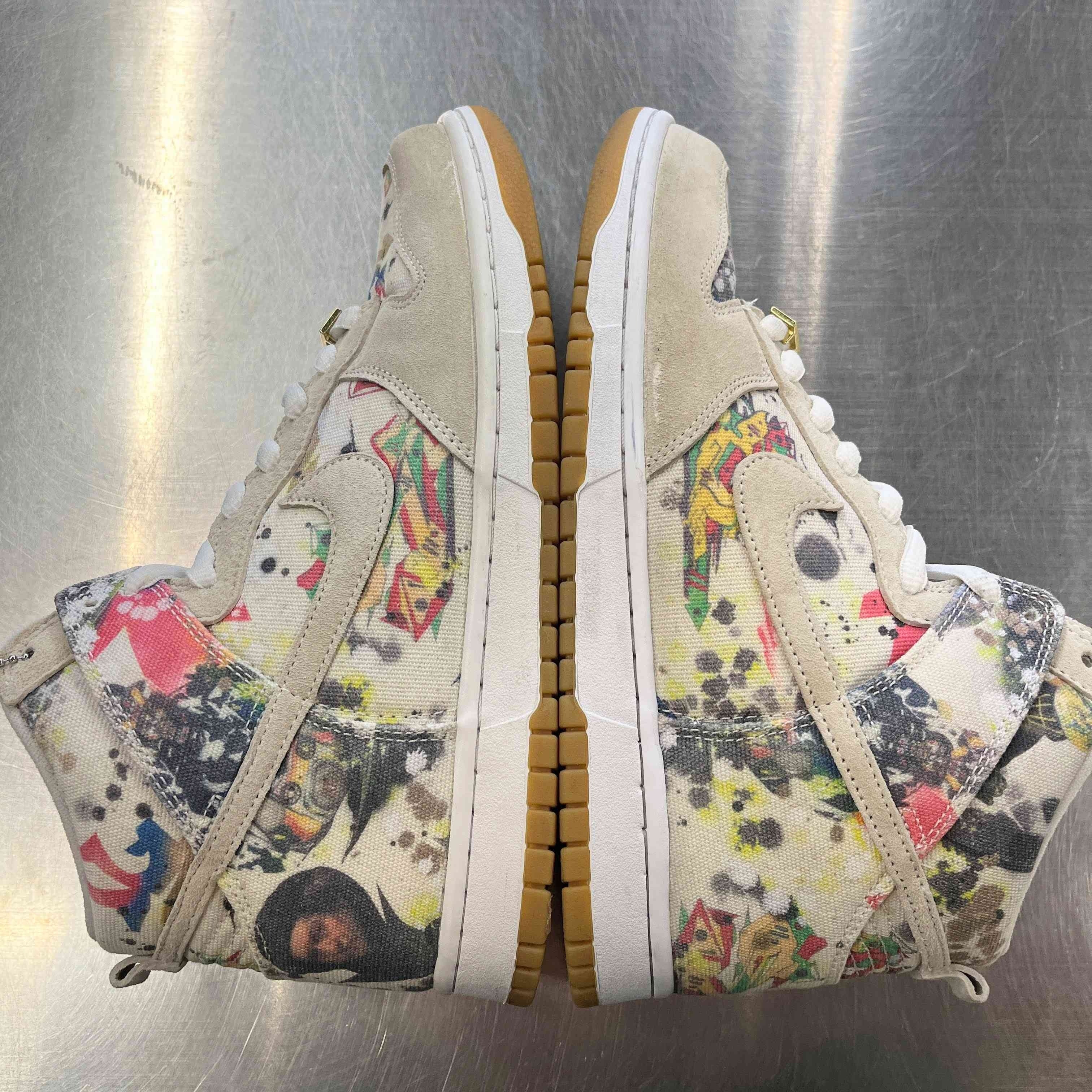 【US9.5】 NIKE SB SB DUNK HIGH OG QS Supreme/Rammellzee FD8779-100 【USED】