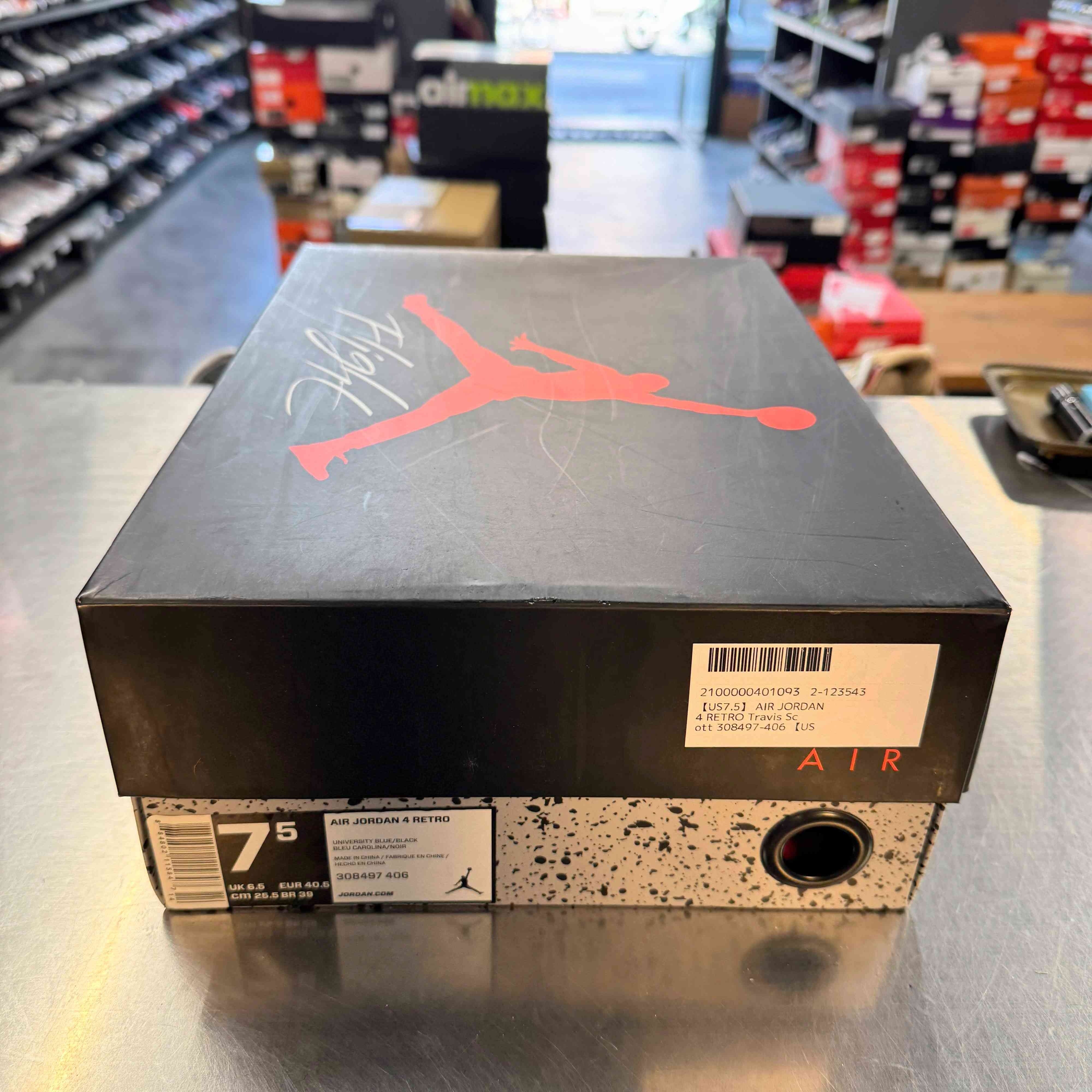 【US7.5】 AIR JORDAN 4 RETRO Travis Scott 308497-406 【USED】