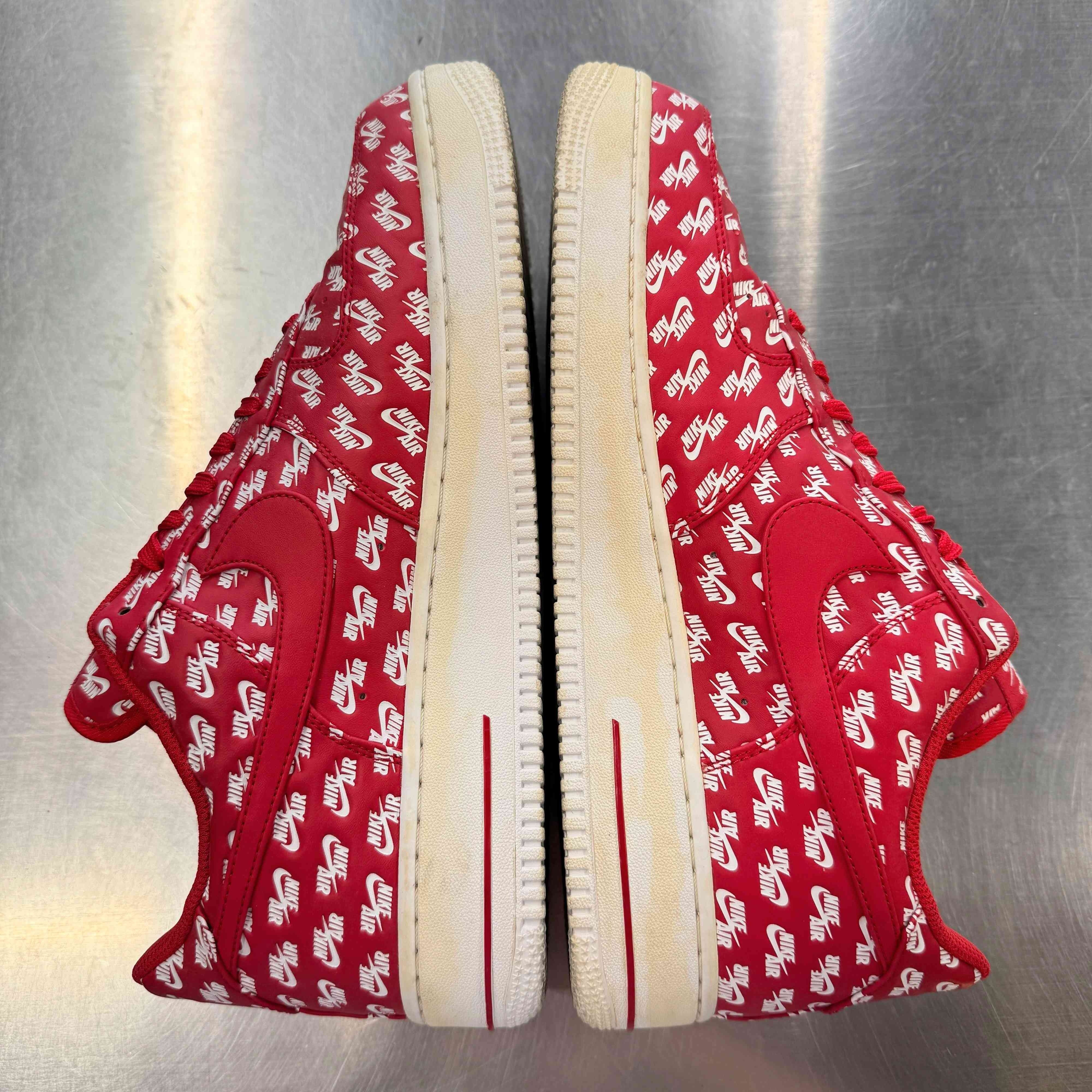 【US12】 NIKE AIR FORCE 1 LOW All Over Logo Red AH8462-600 【USED】