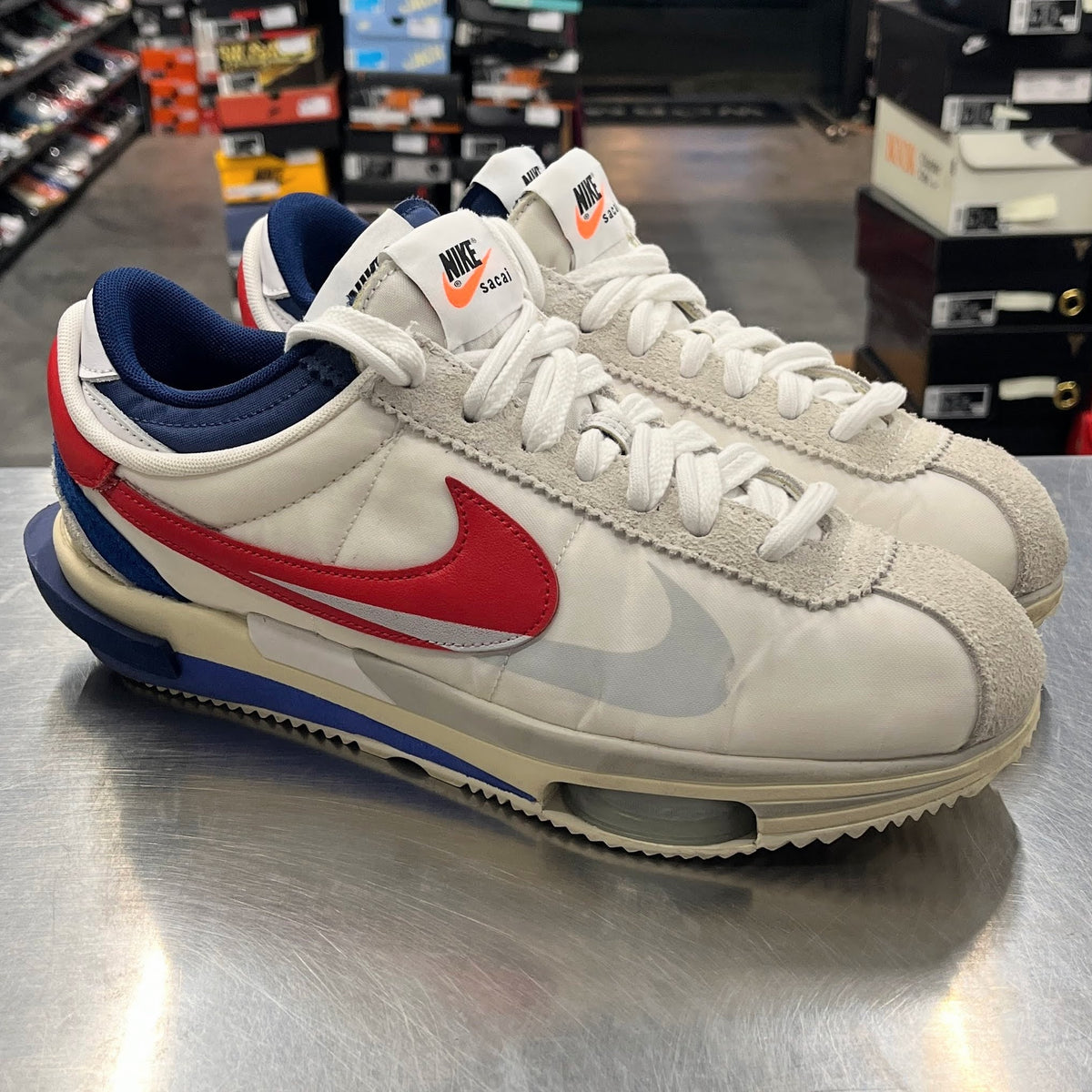 【US10】 NIKE ZOOM CORTEZ SP SACAI DQ0581-100 【USED】