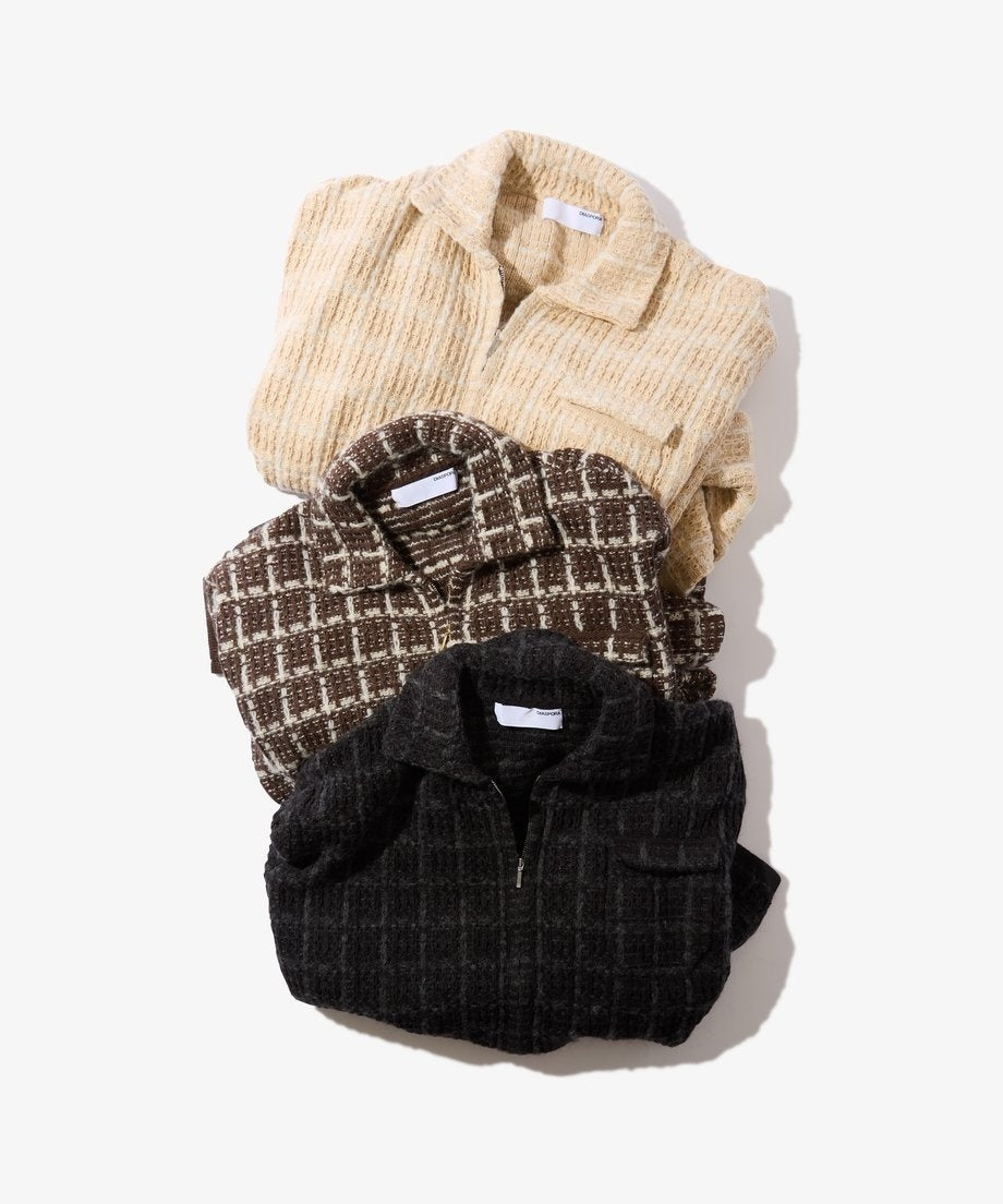 Diaspora skateboards Tweed Knit Jacket Ivory XL