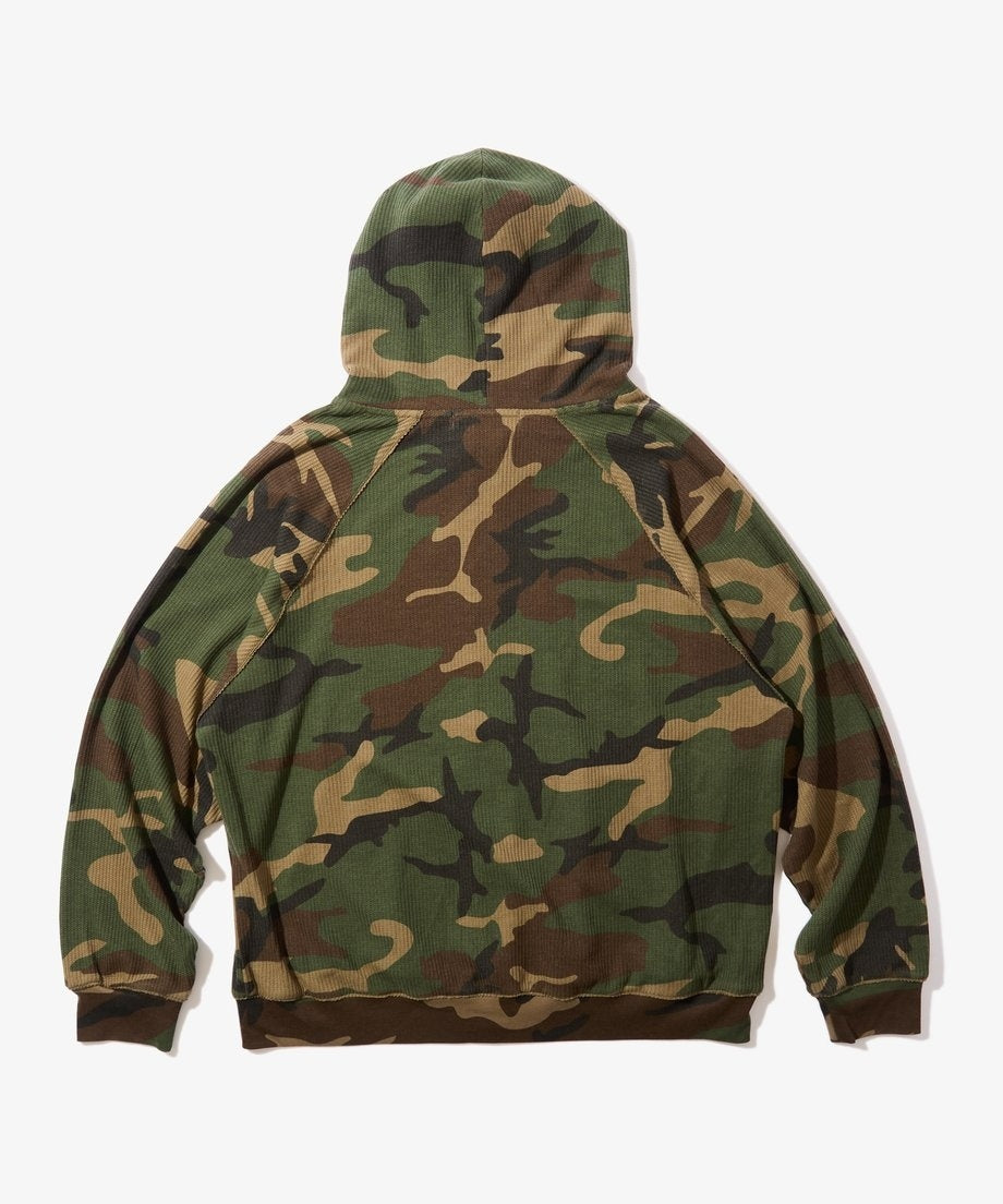Diaspora skateboards Dry Waffle Full Zip Hoodie Woodland Camo M