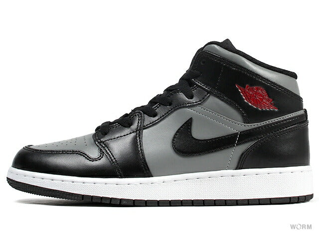 AIR JORDAN 1 MID (GS) 554725-096 black/gym red-particle grey エア