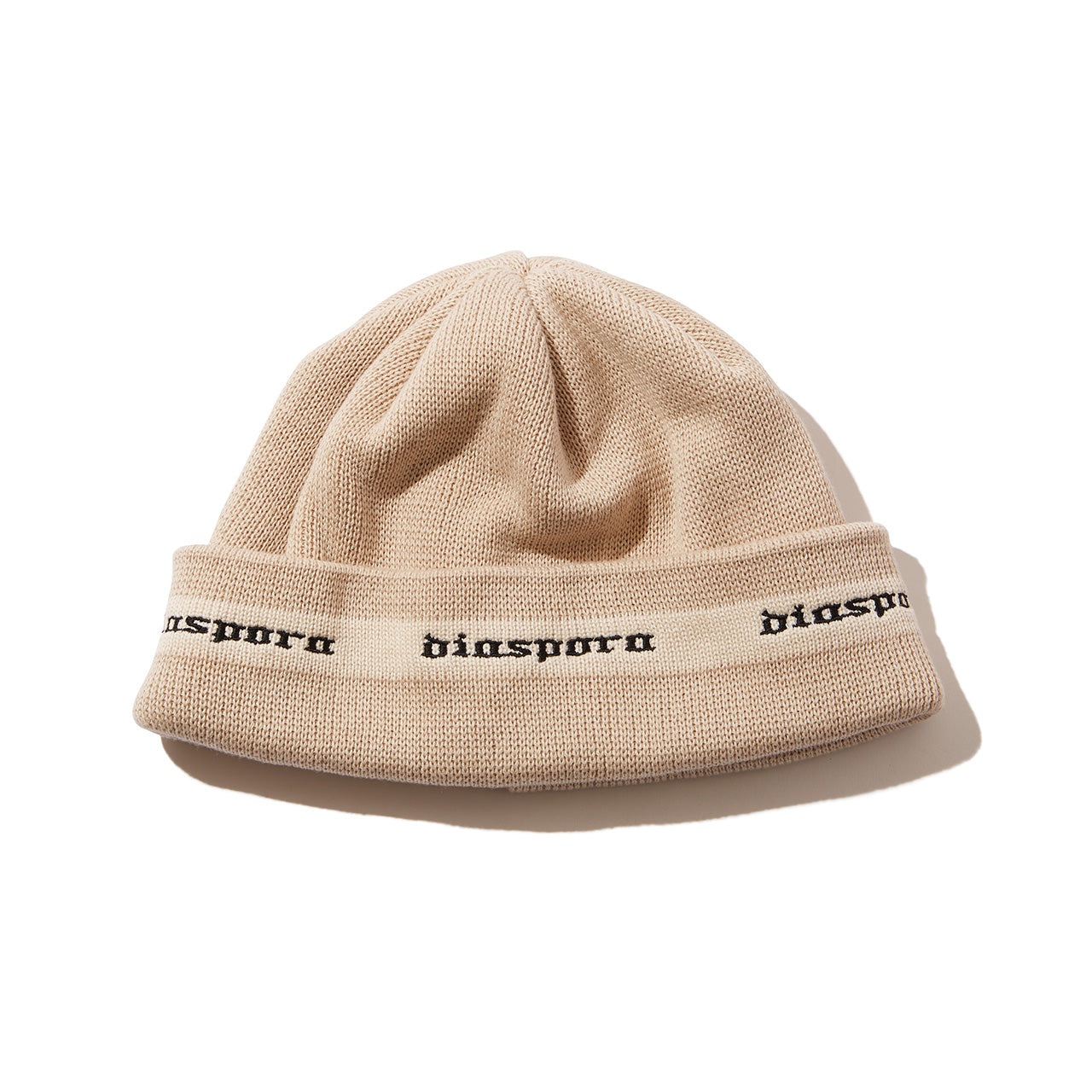 Diaspora skateboards Embroidered Lined Logo Beanie Ivory