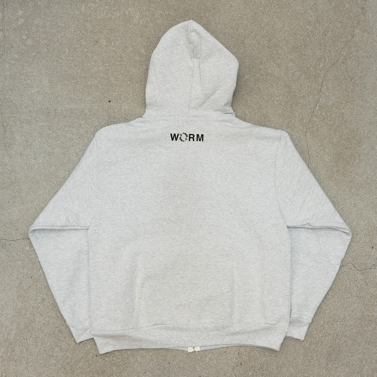 WORM LOGO Zip-Up Hoodie Ash XL