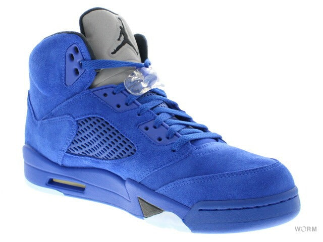 【US8.5】 AIR JORDAN 5 RETRO Blue Suede 136027-401 【DS】