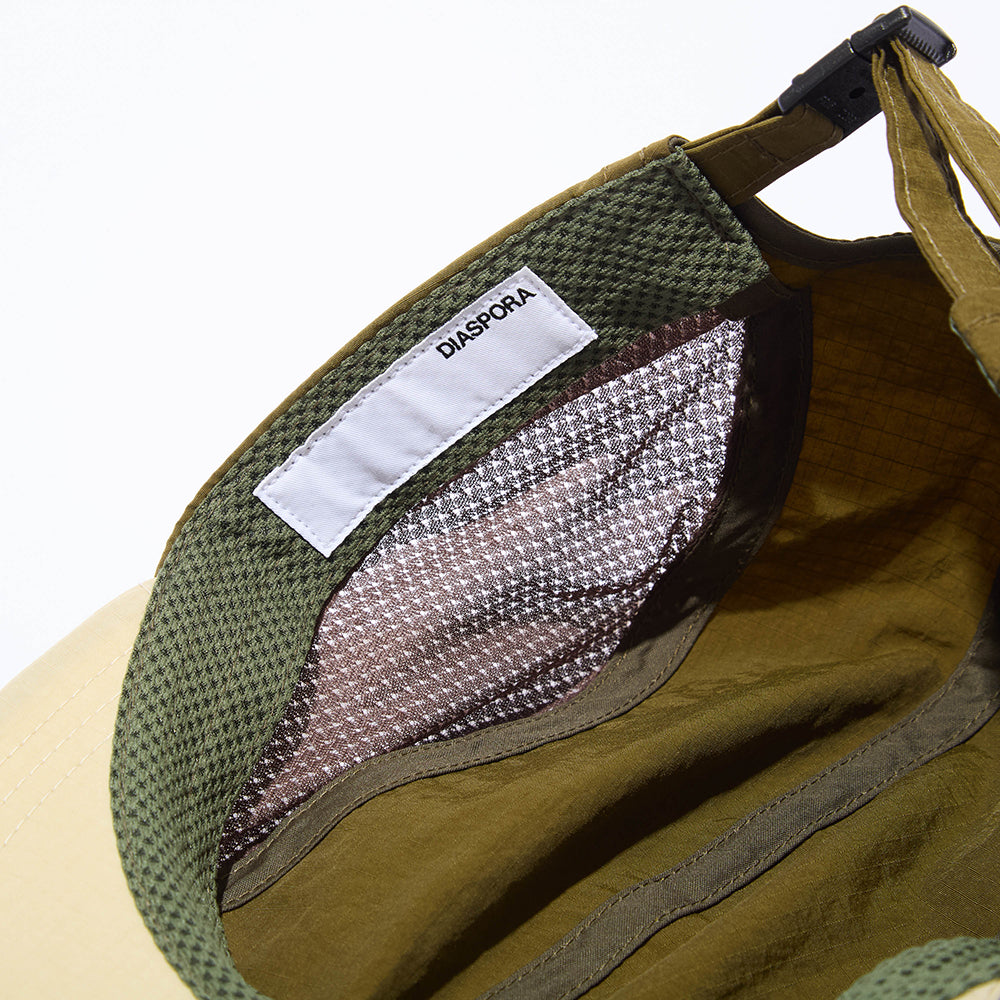 Diaspora skateboards Ripstop Side-Mesh Long Bill Cap Khaki