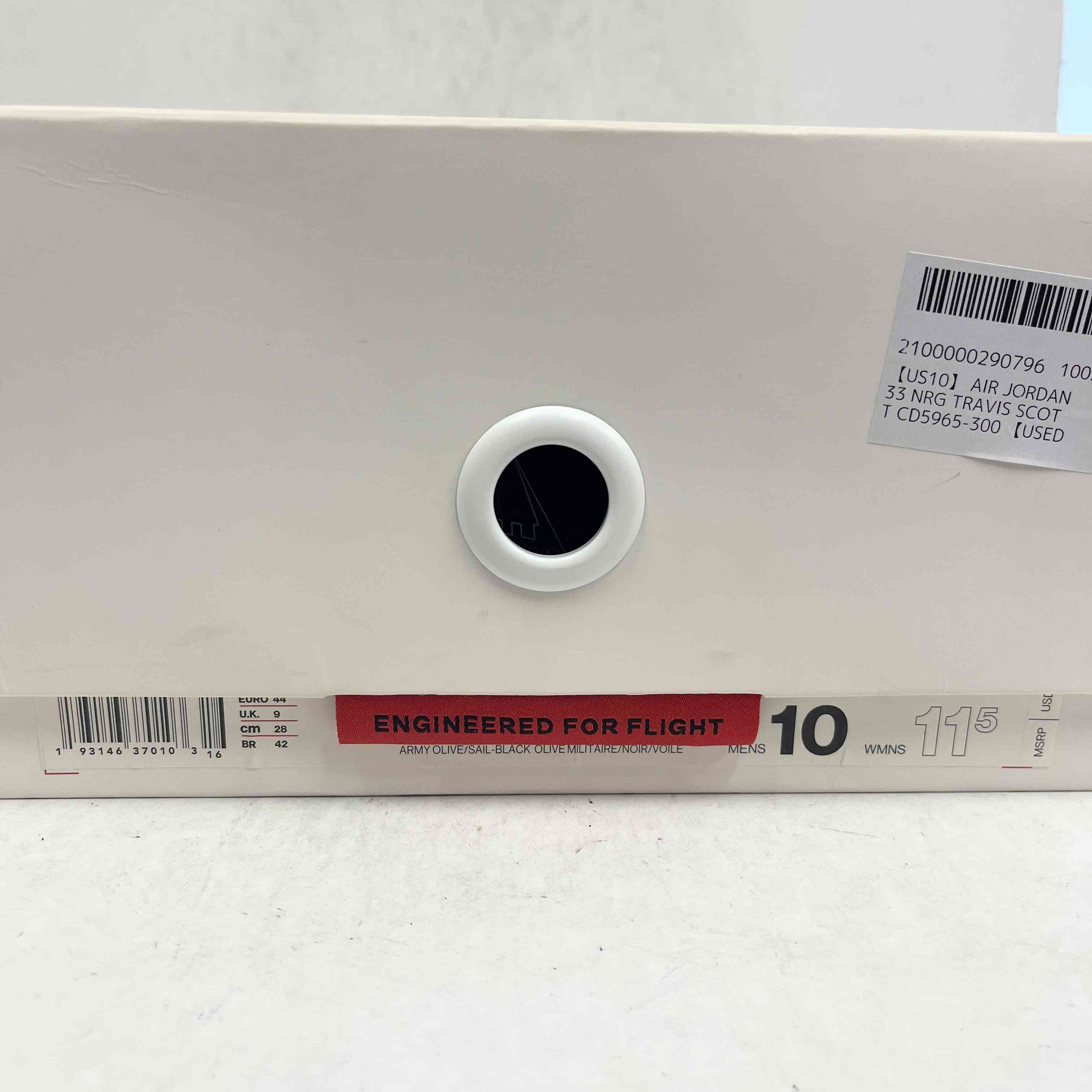 【US10】 AIR JORDAN 33 NRG TRAVIS SCOTT CD5965-300 【USED】