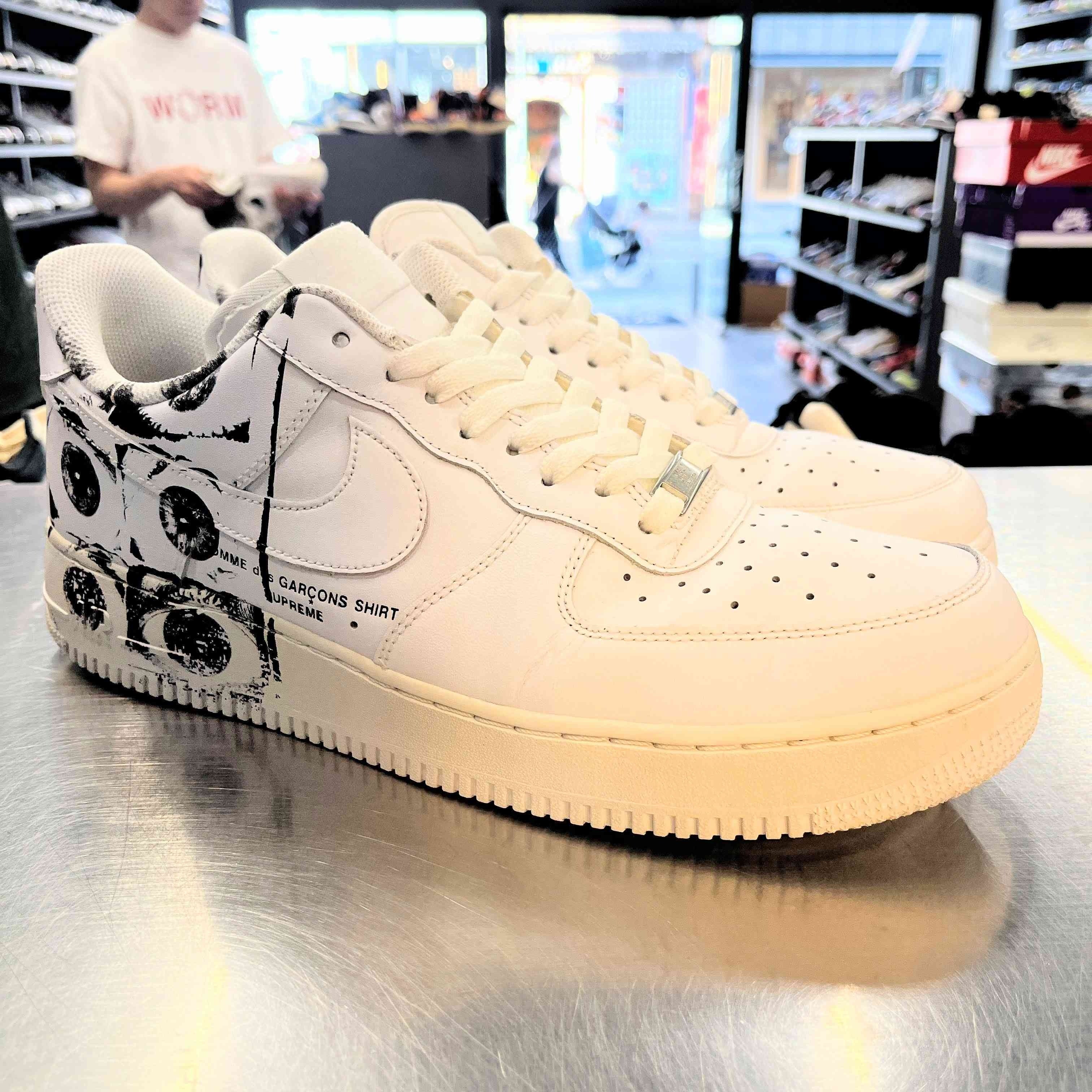 【US12】 NIKE AIR FORCE 1'07 / SUPREME / CDG SUPREME x CDG 923044-100 【USED】