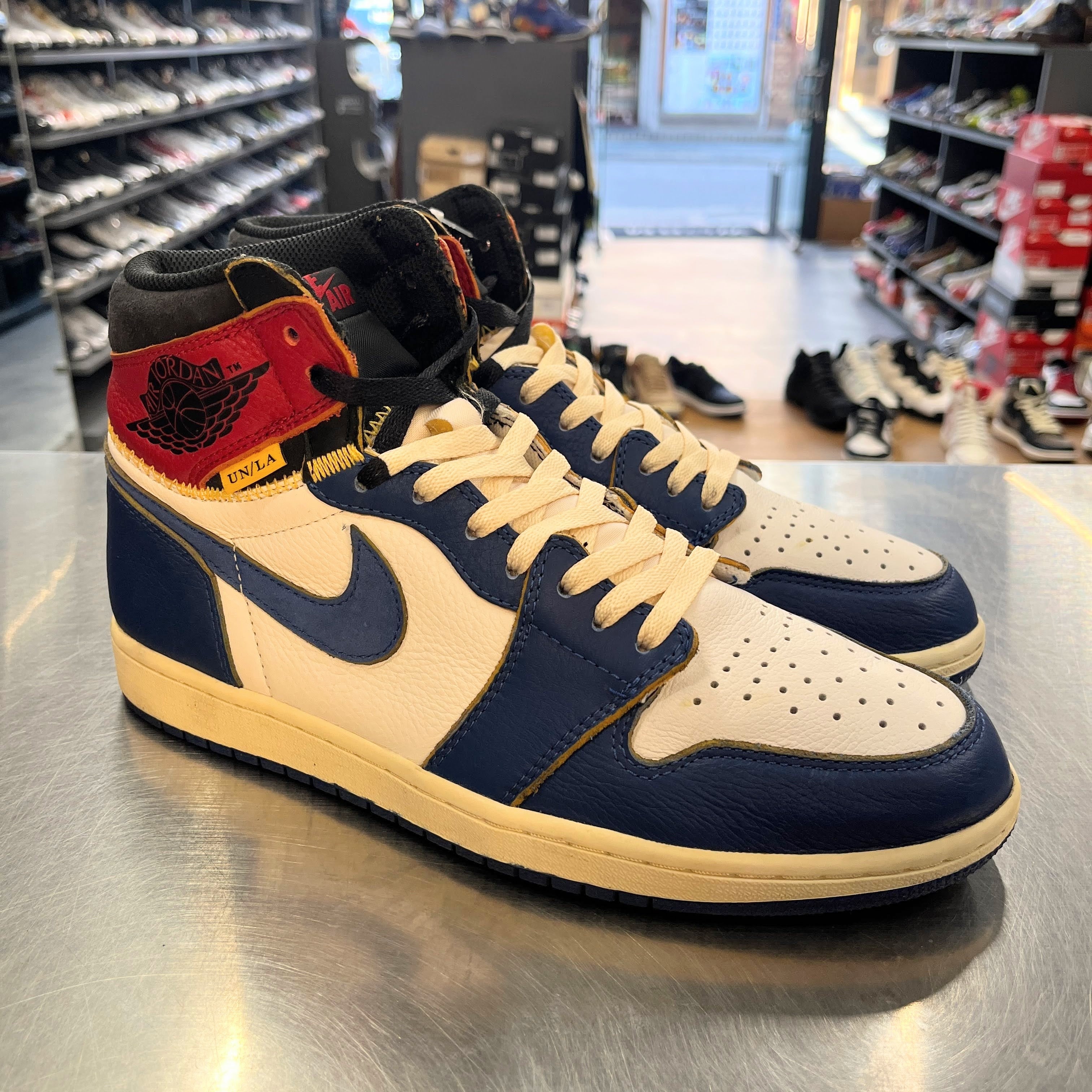 US10】 AIR JORDAN 1 RETRO HI NRG/UN UNION BV1300-146 【USED 