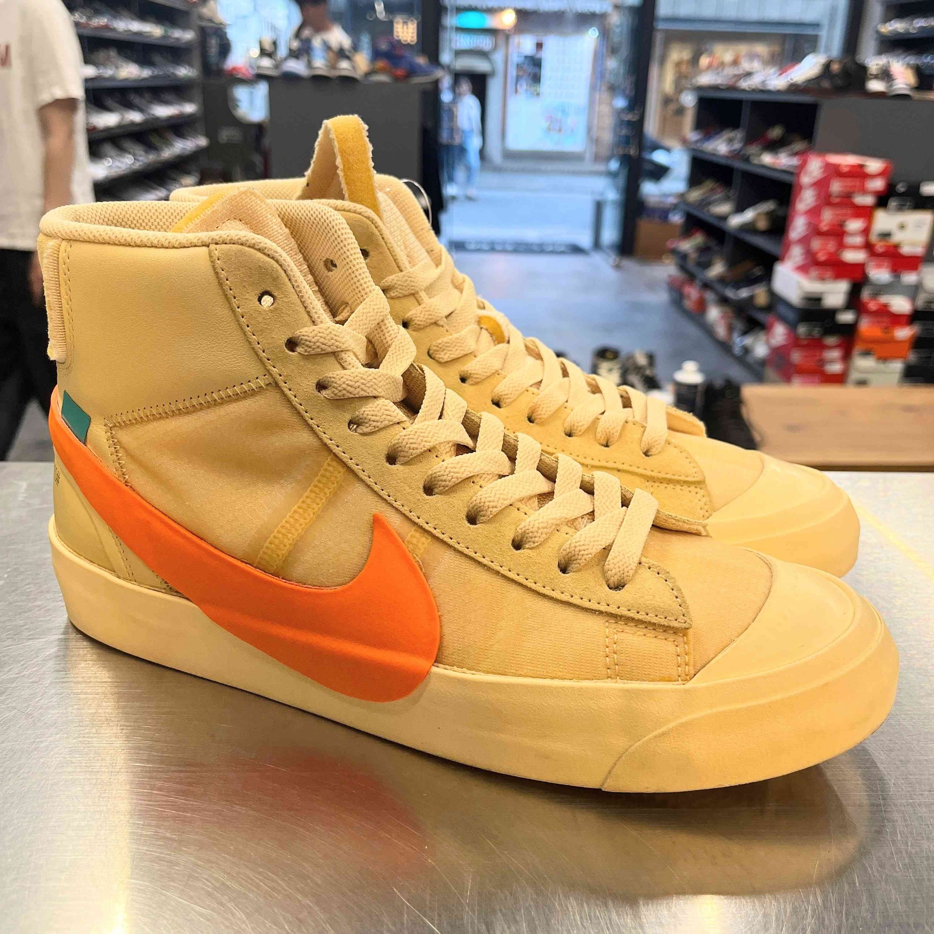 US9】 NIKE THE 10 : NIKE BLAZER MID OFF WHITE AA3832-700 【USED 