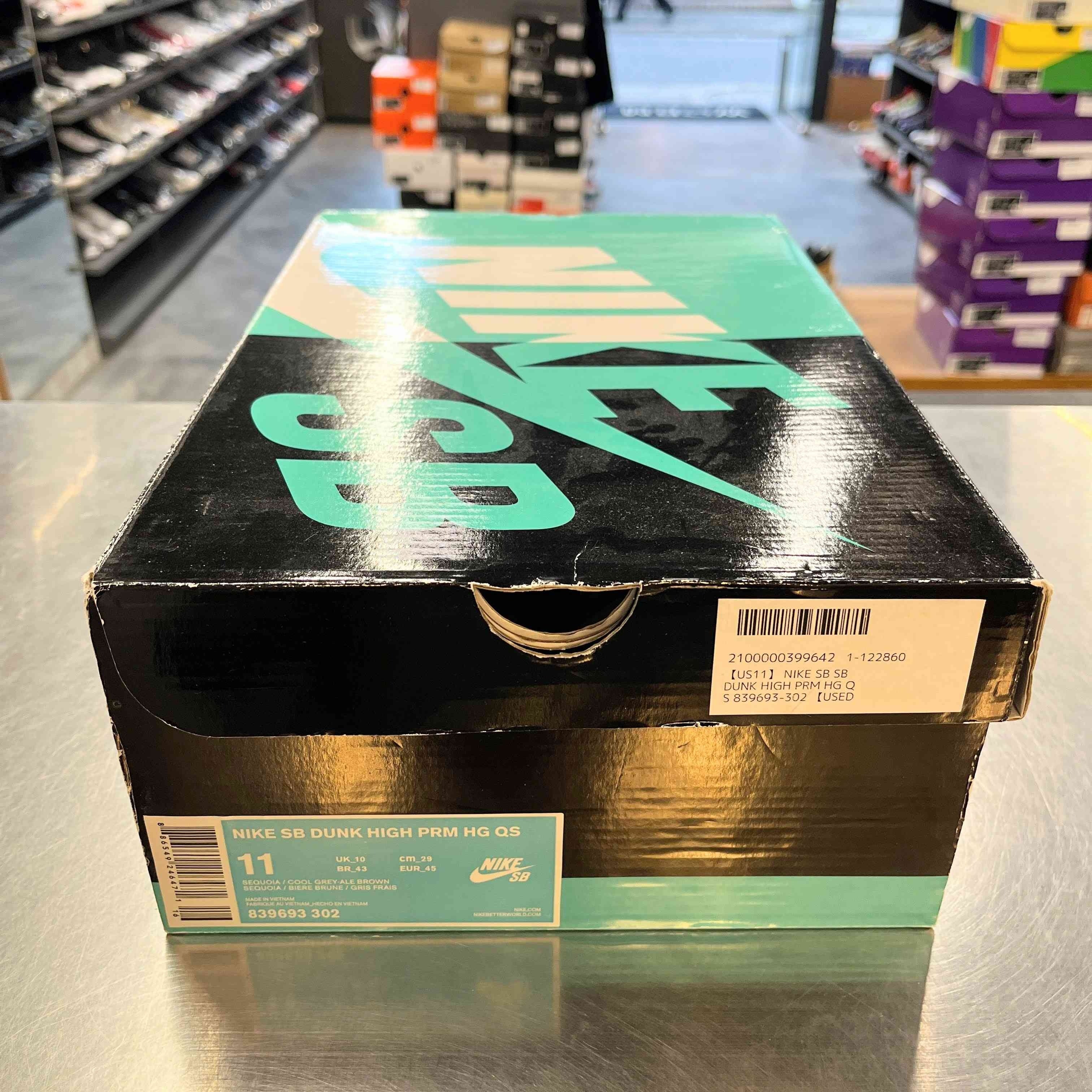 【US11】 NIKE SB SB DUNK HIGH PRM HG QS 839693-302 【USED】