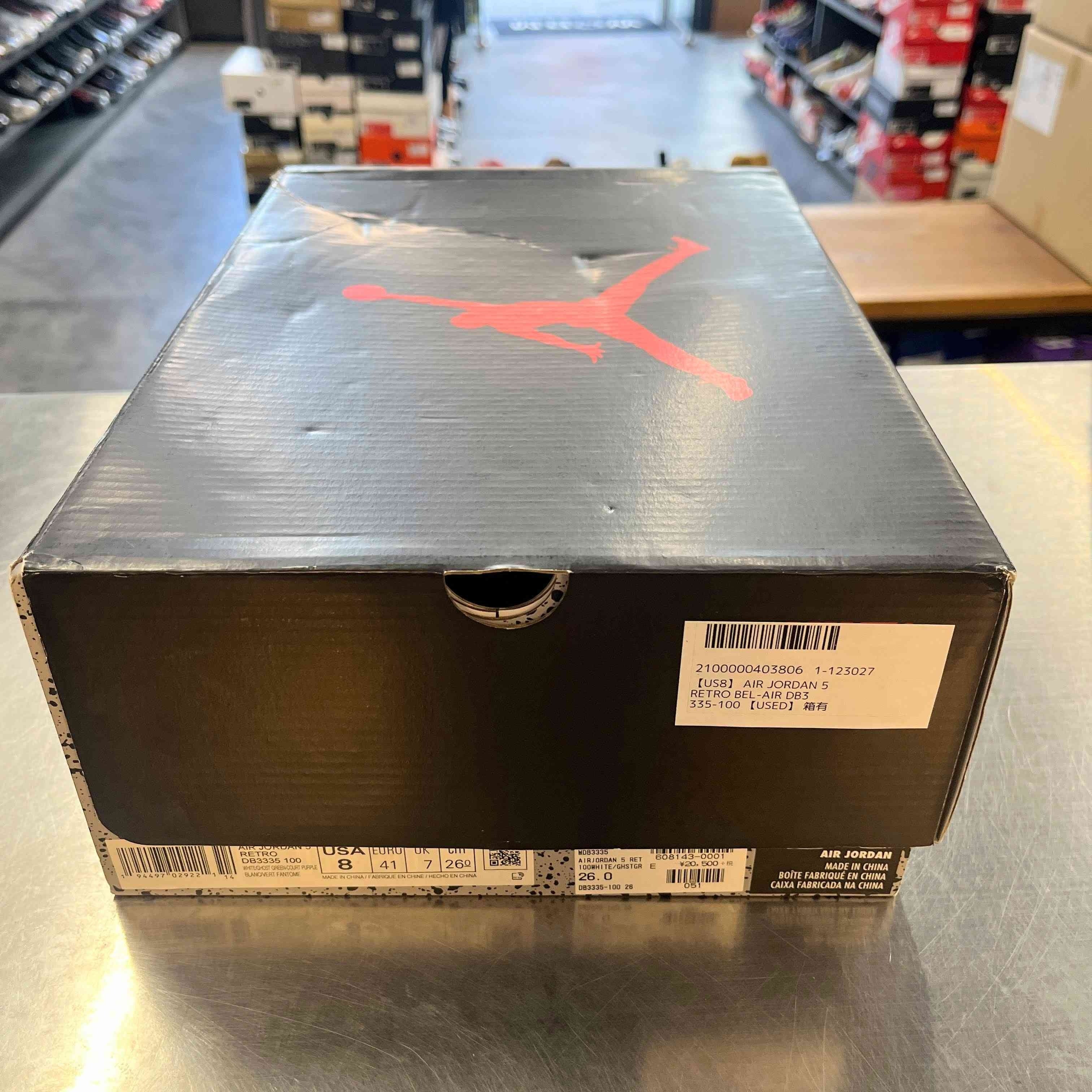 【US8】 AIR JORDAN 5 RETRO BEL-AIR DB3335-100 【USED】
