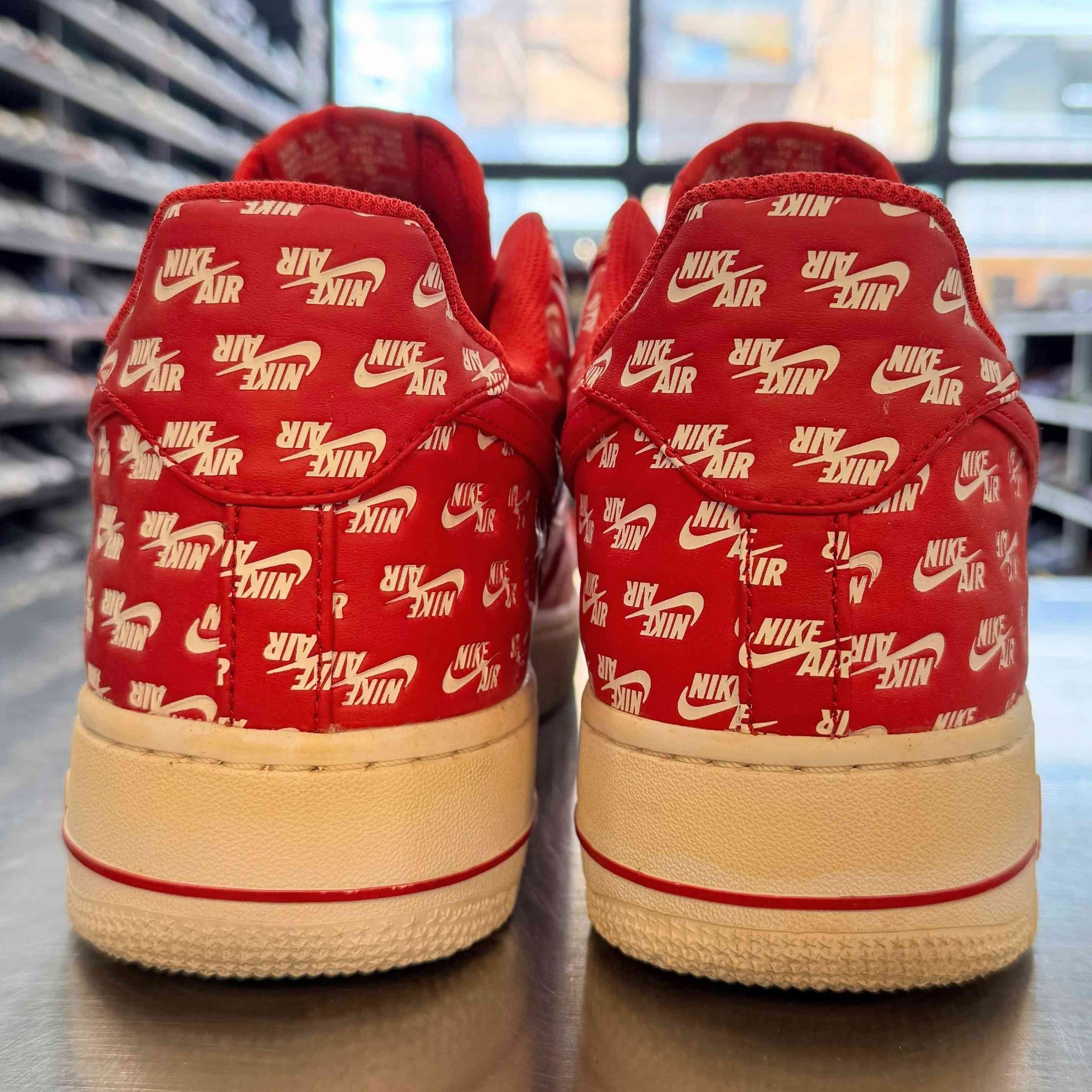 【US12】 NIKE AIR FORCE 1 LOW All Over Logo Red AH8462-600 【USED】