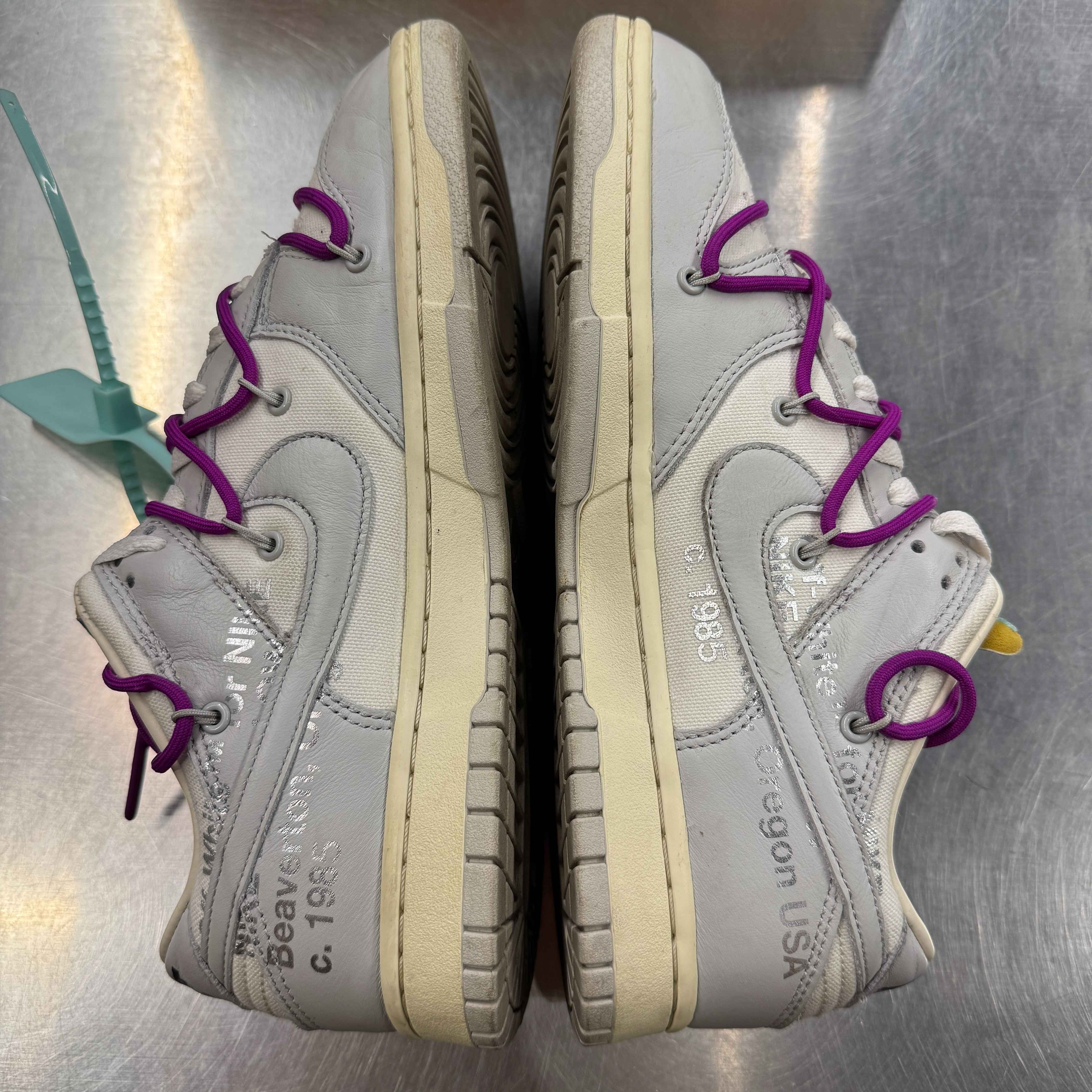 【US9】 NIKE DUNK LOW OFF-WHITE 1 OF 50 21 DM1602-100 【USED】