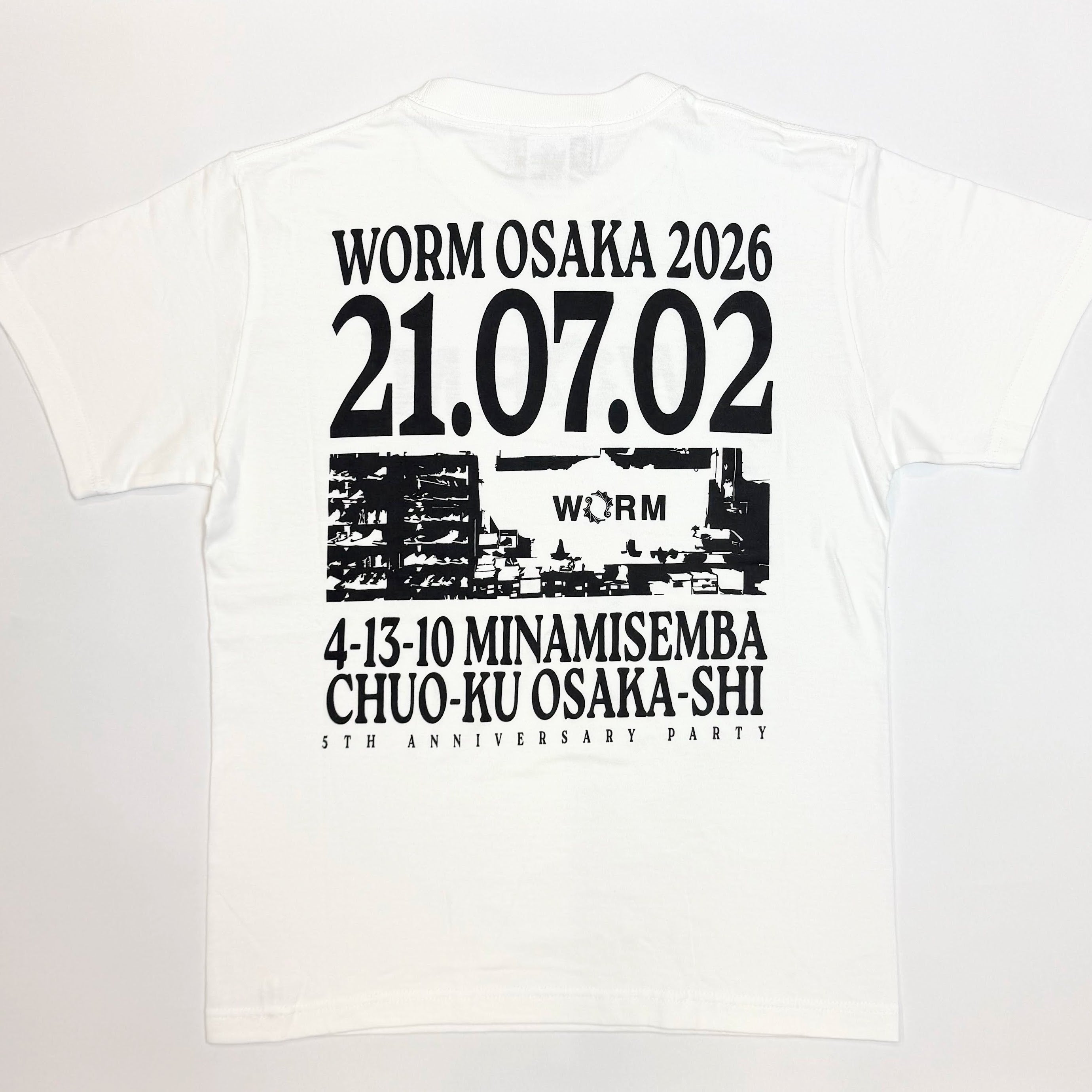 WORM OSAKA 5TH ANNIVERSARY T-SHIRT WHITE XL