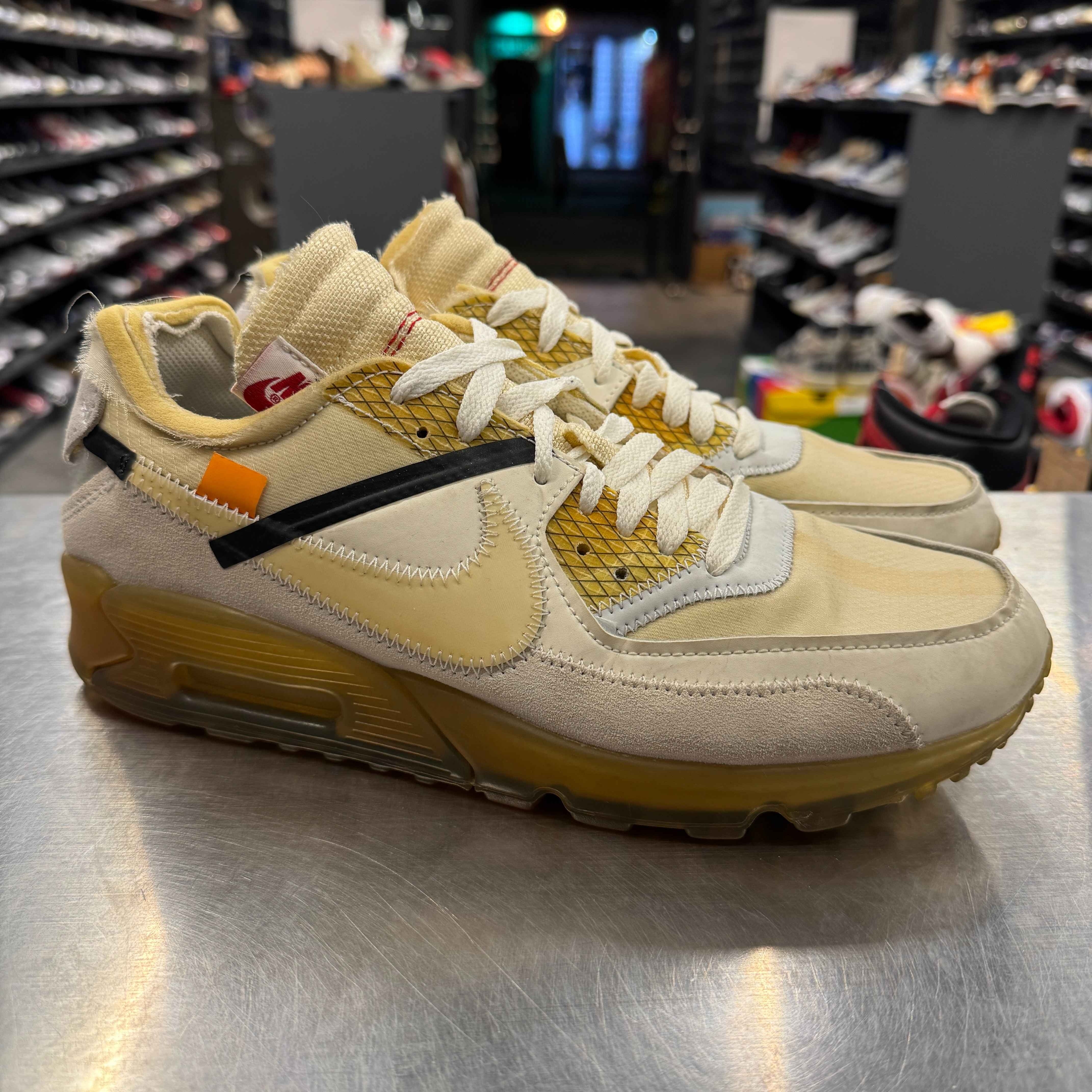 【US8】 NIKE THE:10 AIR MAX 90 OFF-WHITE AA7293-100 【USED】