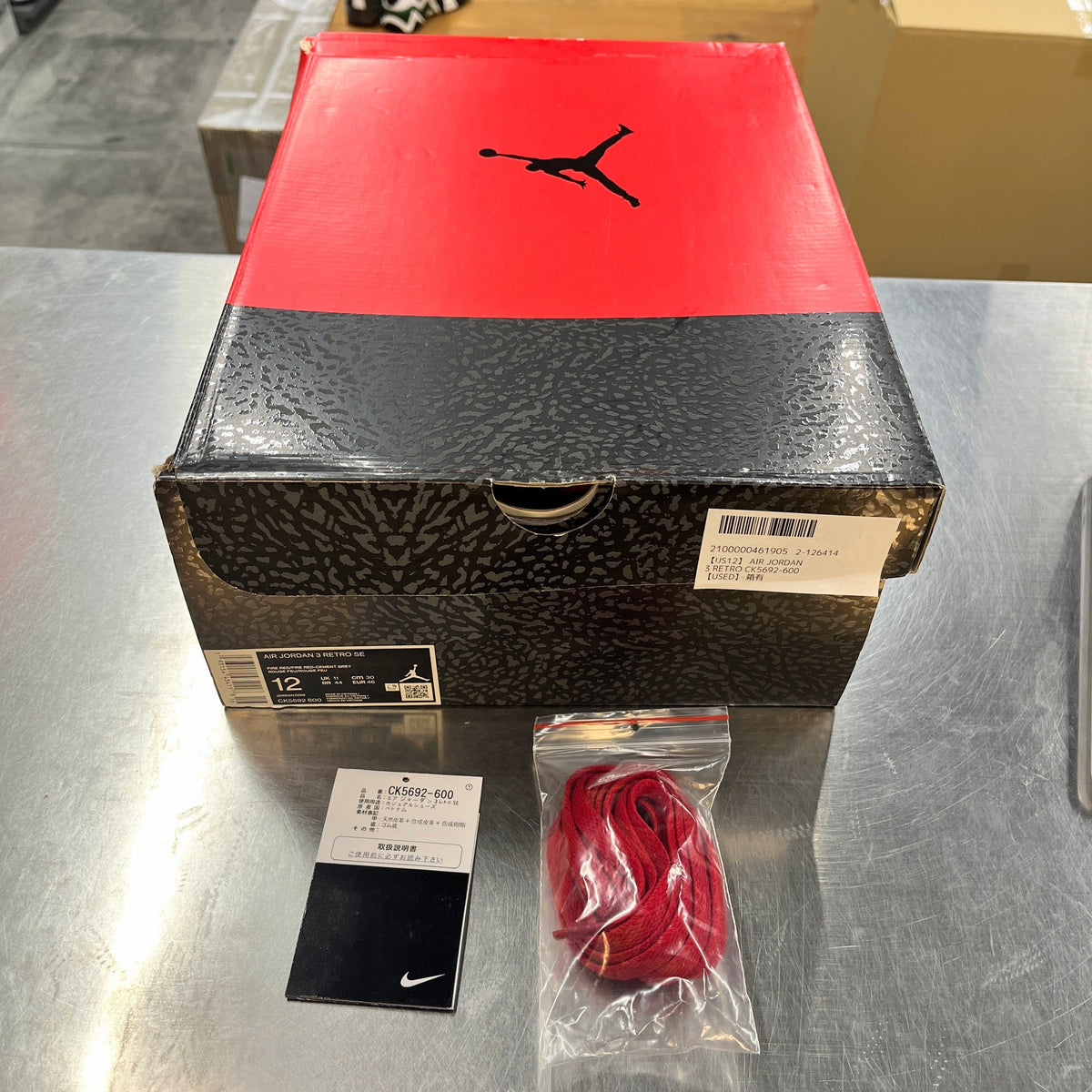 【US12】 AIR JORDAN 3 RETRO CK5692-600 【USED】