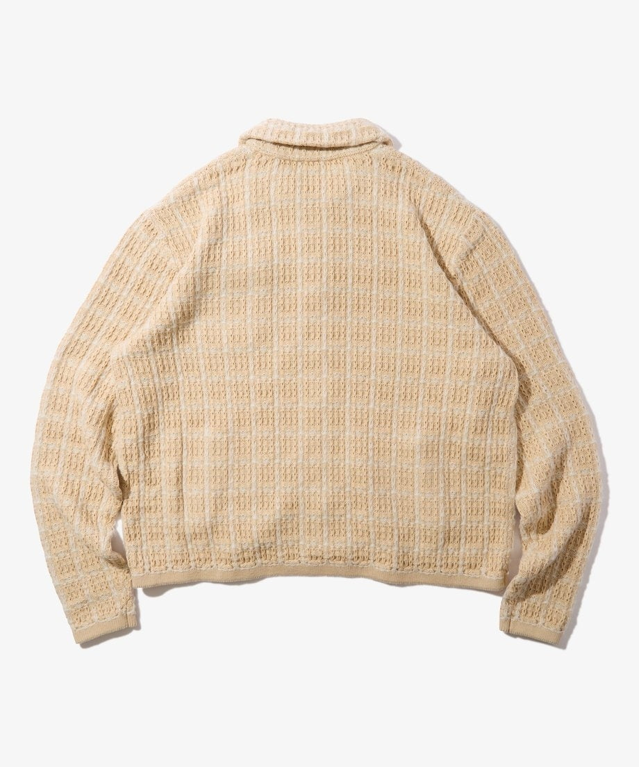 Diaspora skateboards Tweed Knit Jacket Ivory XL