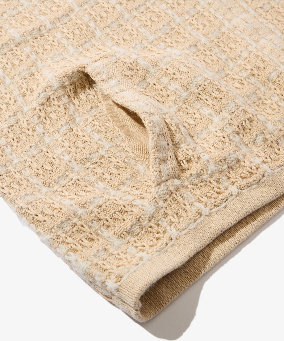 Diaspora skateboards Tweed Knit Jacket Ivory XL