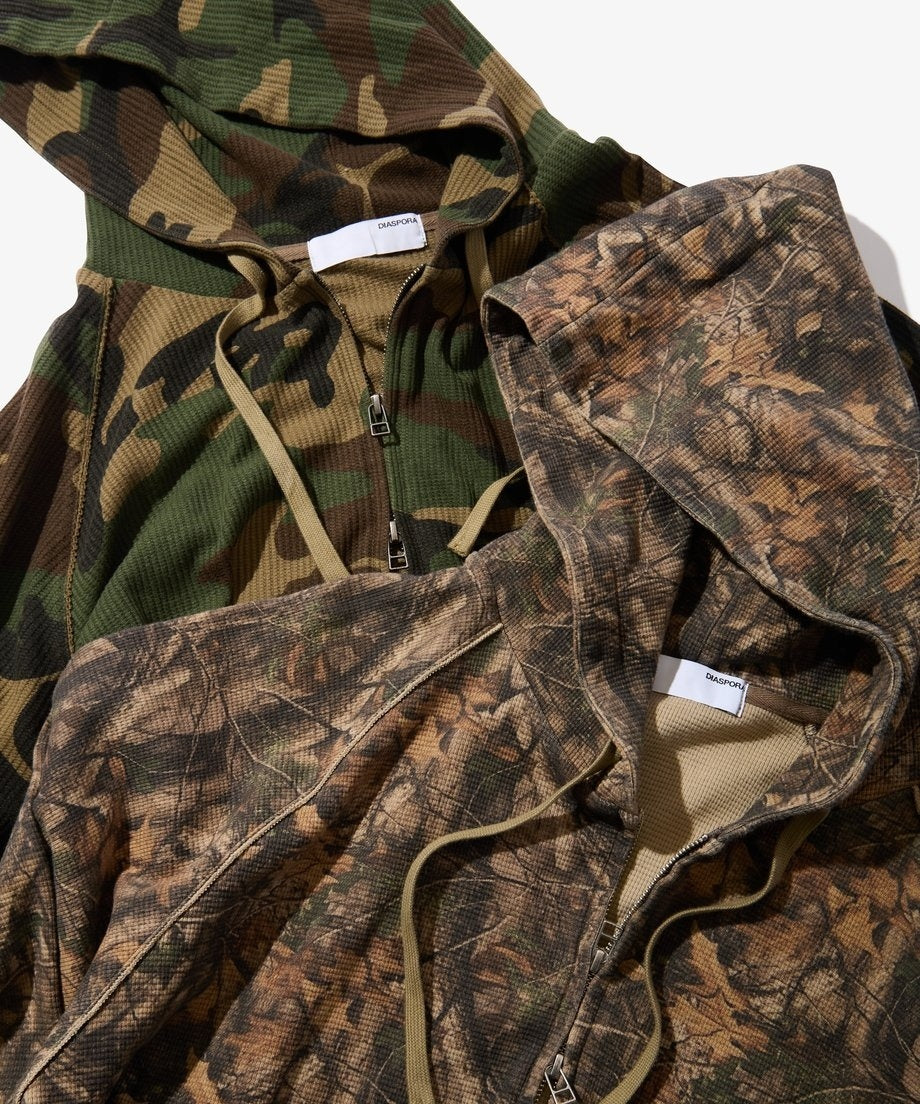 Diaspora skateboards Dry Waffle Full Zip Hoodie Realtree Camo L