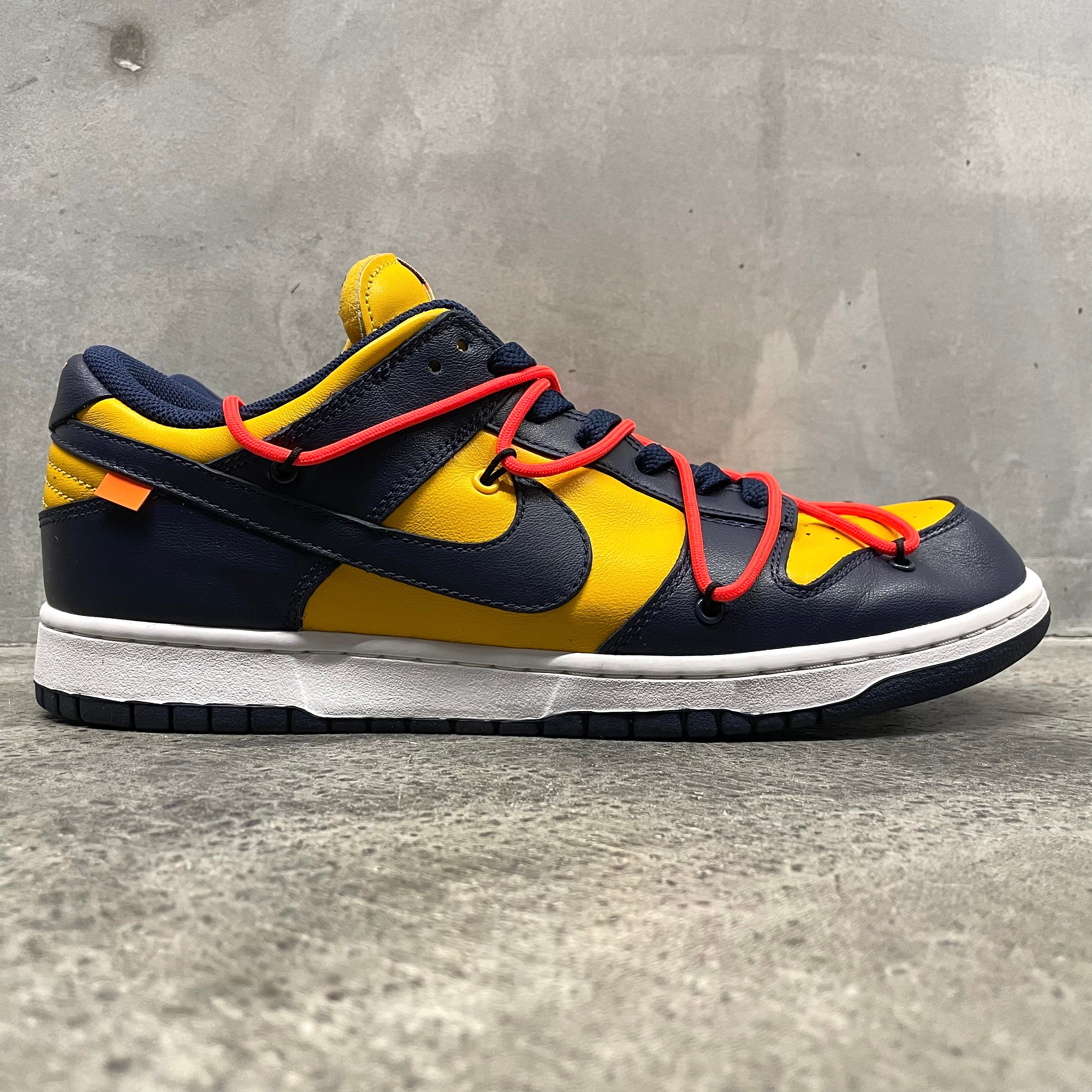 【US12】NIKE DUNK LHTR/OW "Off-White University Gold Midnight Navy" CT0856-700