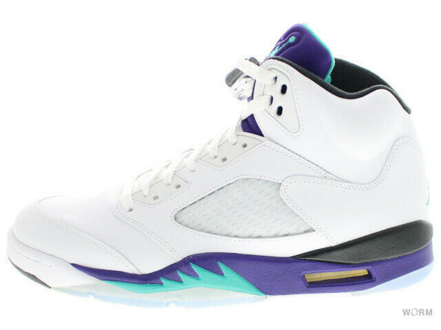 AIR JORDAN 5 RETRO GRAPE 2013 136027-108 white/new emerald-grp ice-blk Air Jordan 5 [DS]