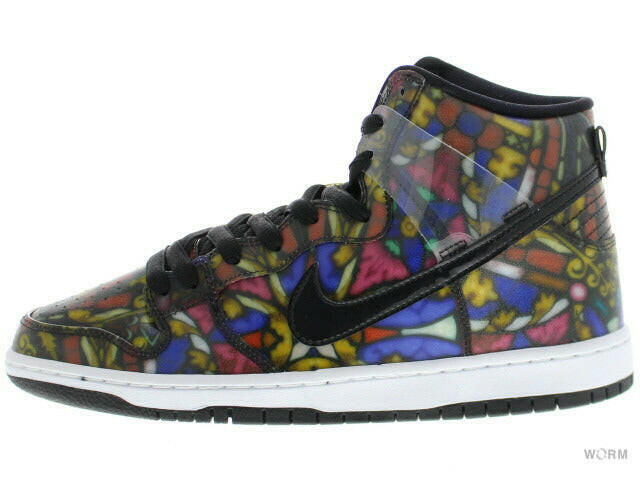 NIKE SB DUNK HIGH PREMIUM SB "STAINED GLASS" 313171-606 gym red/ black-white Nike Dunk [DS]