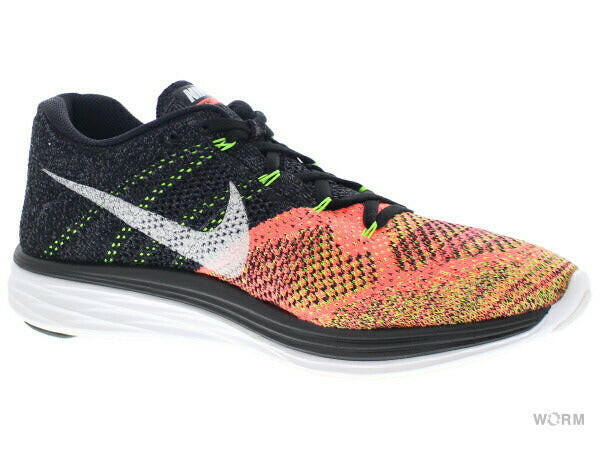 NIKE FLYKNIT LUNAR 3 698181-007 black/white-hot lava-volt Nike Flyknit Luna [DS]